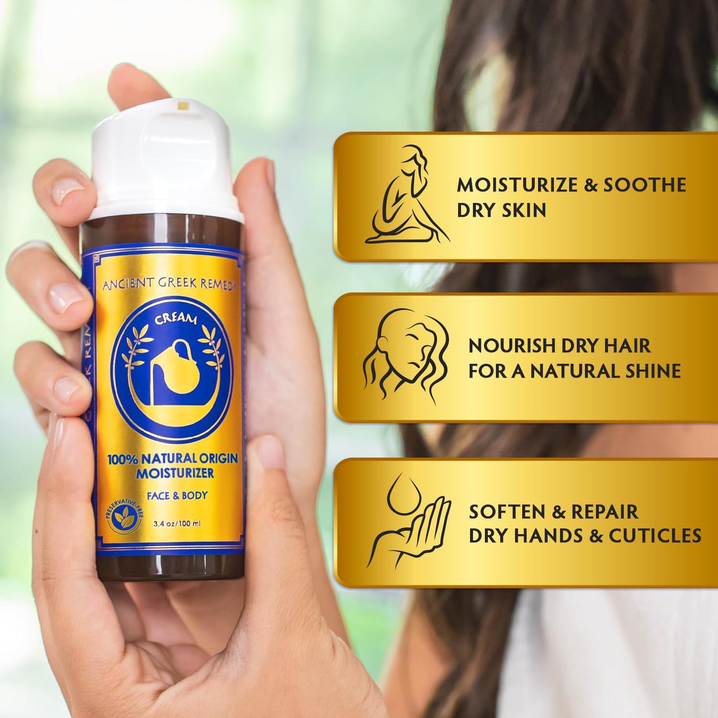 Organic Anti Aging Face and Body Butter Cream for Dry Skin, Hair, Hands, Cuticle, Nails. Made of Almond, Olive, Jojoba Vitamin E, Lavender oil. Day and Night Moisturizer for Women and Men