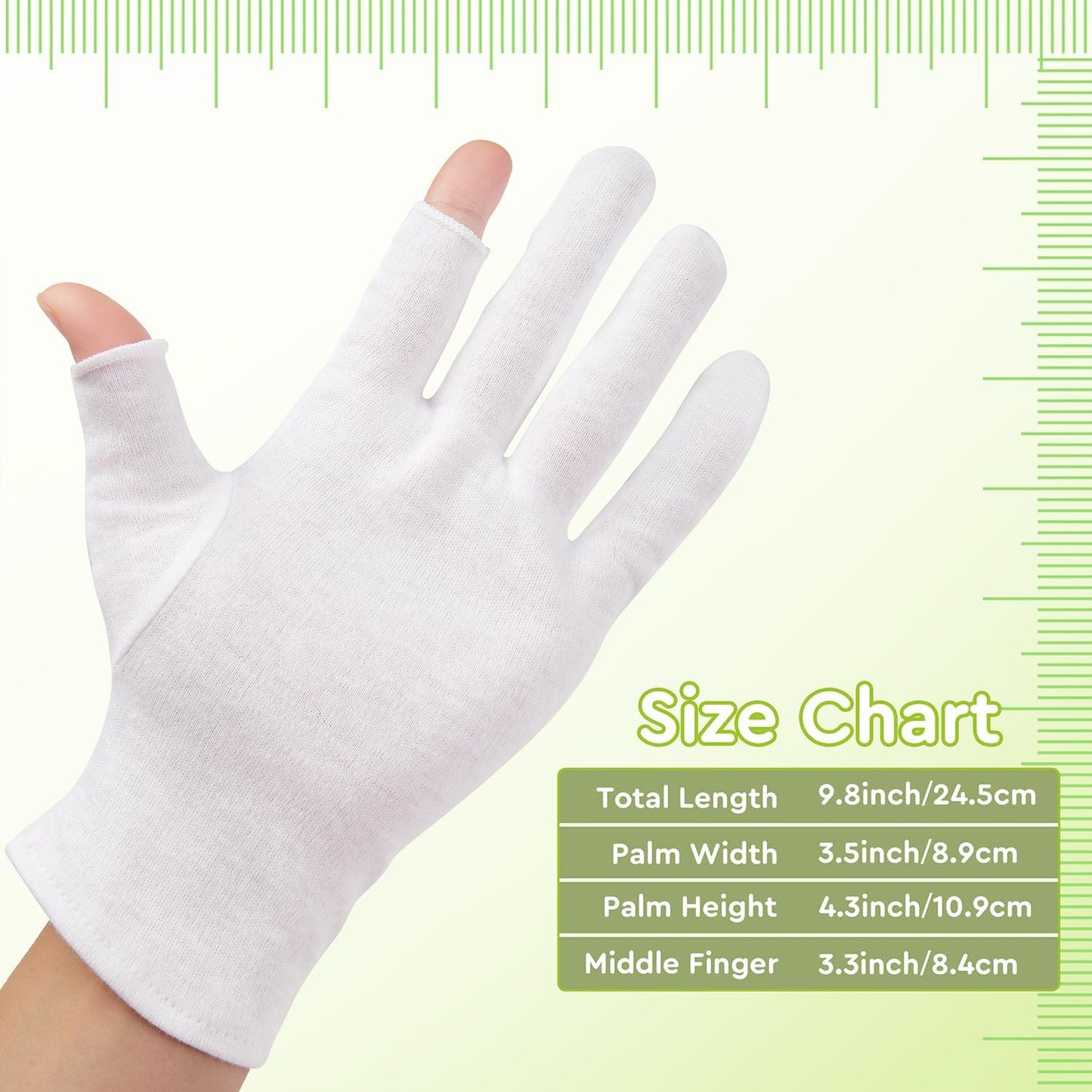 4 Pairs Cotton Moisturizing Gloves Touchscreen - 100% White Cotton Gloves for Dry Hands Eczema Sleeping Overnight Lotion Spa Treatment - Moisturizing Night Gloves