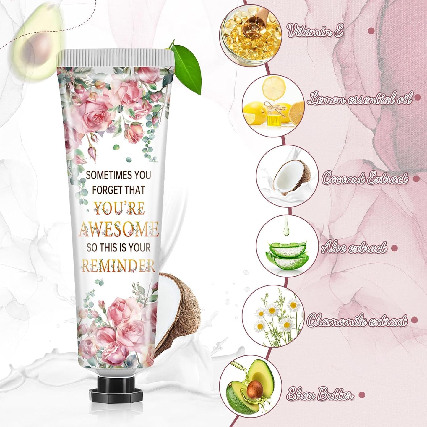 48 Sets Inspirational Encouragement Gifts Hand Cream Gifts Bulk Baby Shower Hand Cream Travel Size Lotion Bulk Fall Thanksgiving Party Supplies Favors Birthday Wedding for Guest