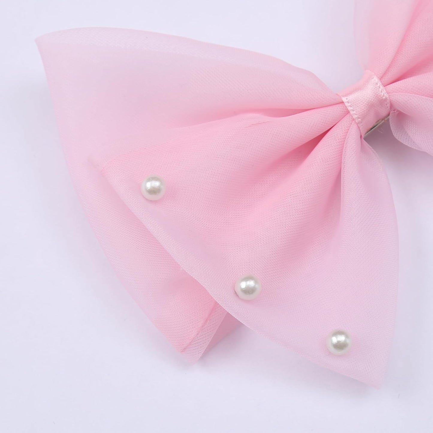 Elegant Hair Bow Set Sweet Styles with Crystal and Pearl Accents Fashion Hair Clips for Girls (Pink/Champagne/Orange1)