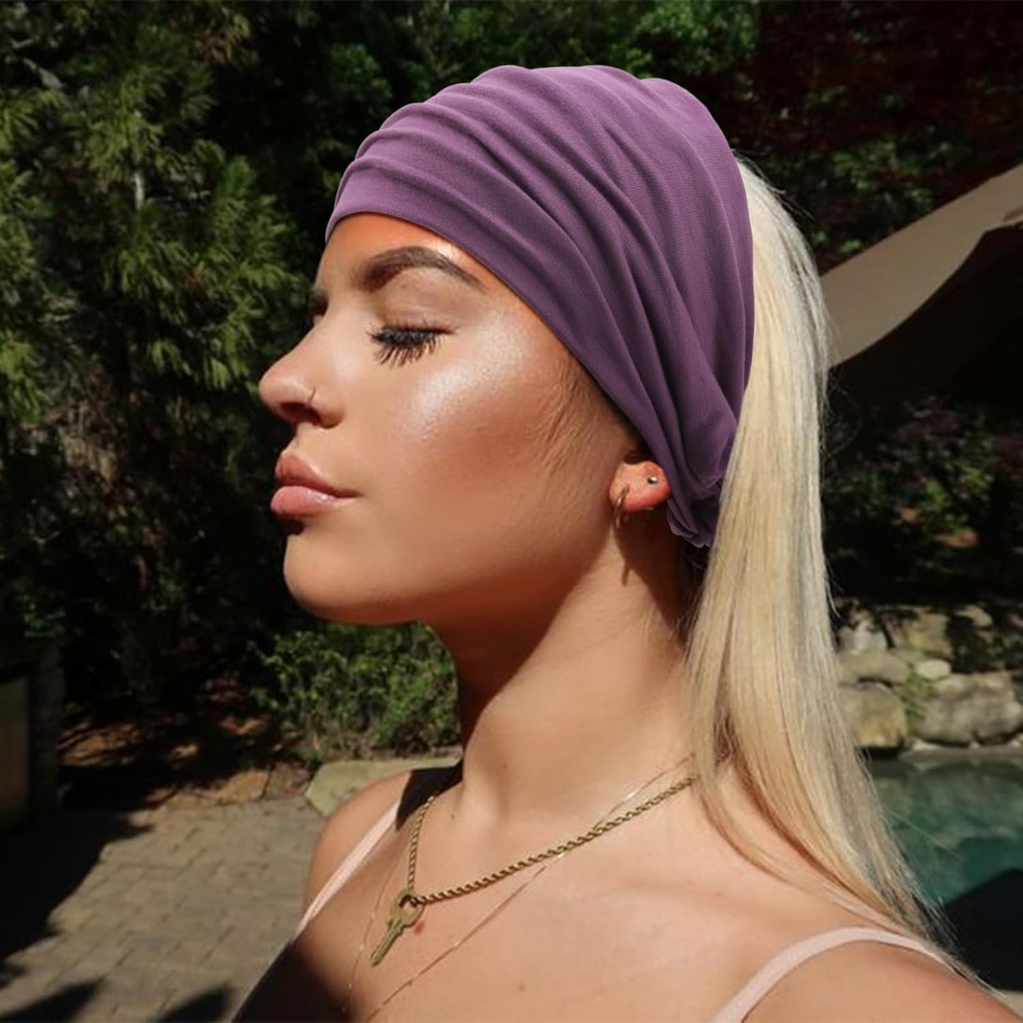 DRESHOW 4 Pack Turban Headbands for Women Wide Vintage Head Wraps Knotted Cute Hair Band Accessories