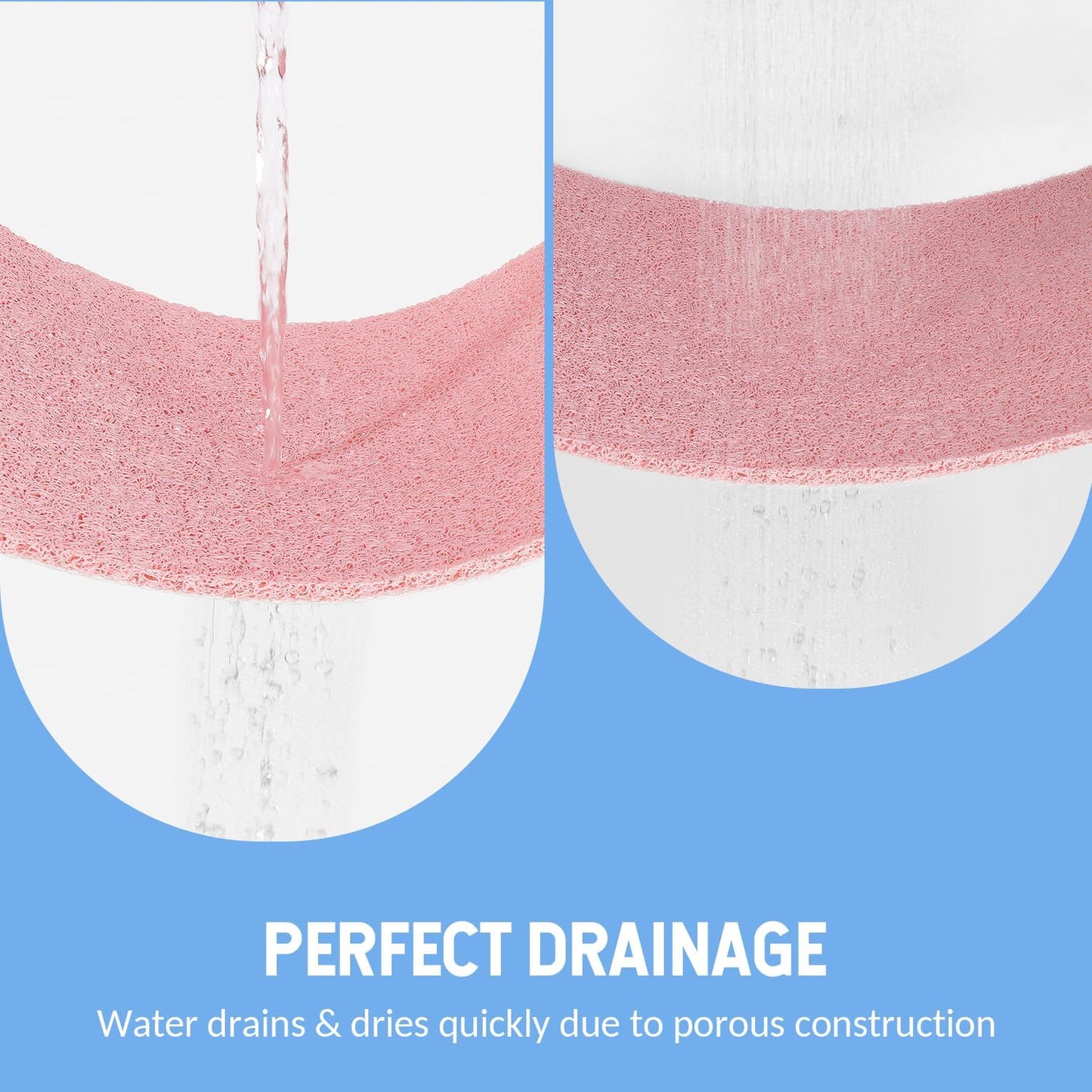 Non-Slip Bathtub Mat, Anti Slip Shower Mat, Fast Drying Bathtub Mats, Foot Scrubber Mat, Anti Slip Mat for Tub, Floor, Bathroom, Kitchen, Home, Hotel (Pink 32"×17")