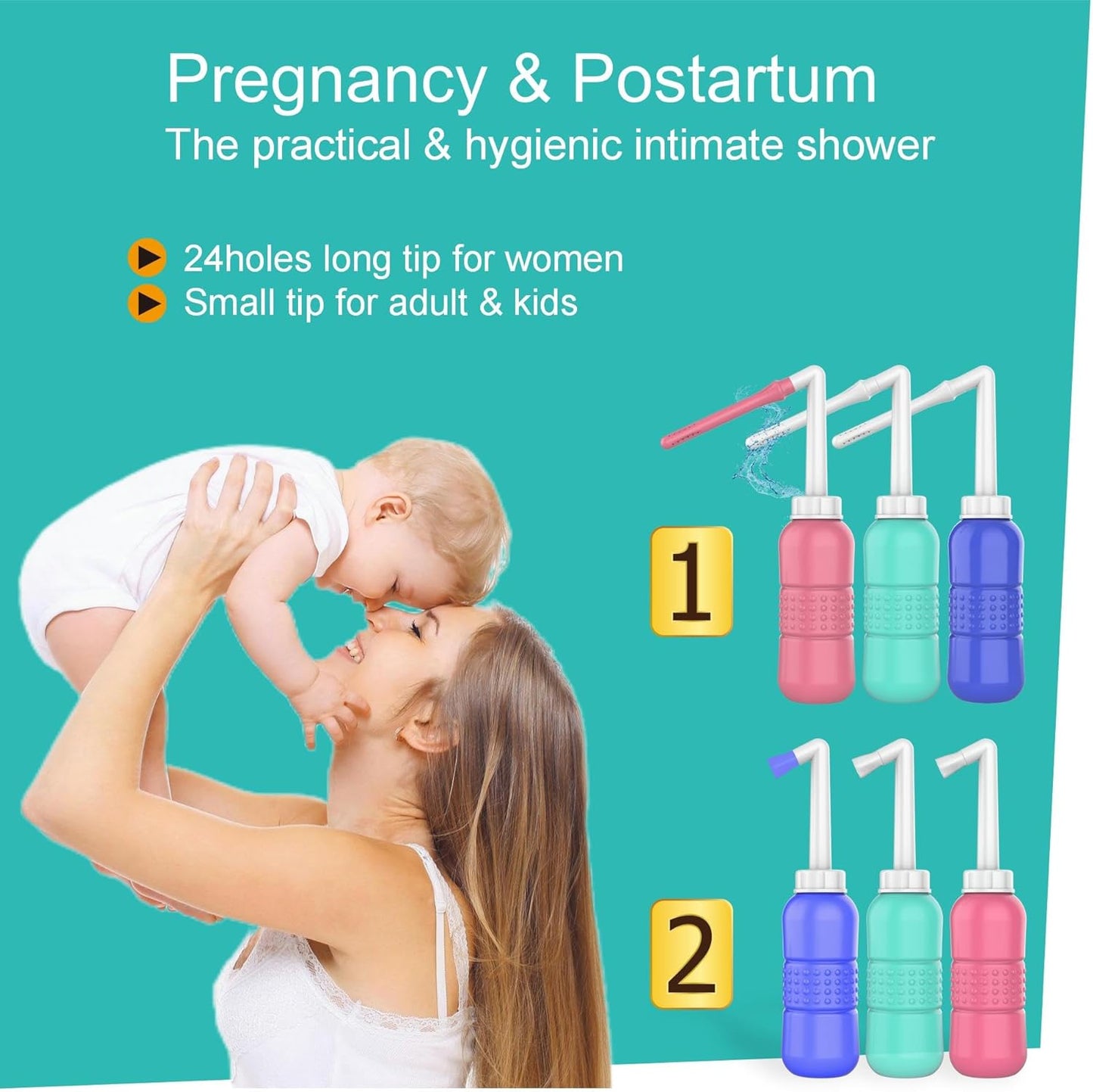 Peri Bottle for Postpartum Care Upside Down Bottle for Perineal Cleansing and Recovery Postpartum Essential Vaginal Douche Intimate Wash for Women,Portable Travel Bidet Sprayer for Women