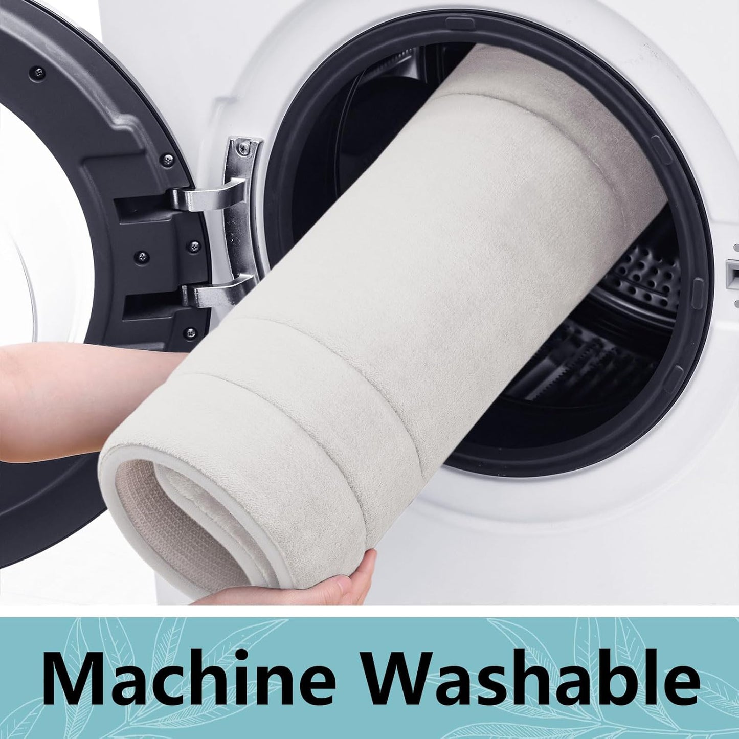 Arotive Memory Foam Bathroom Rug Mat 47x17, Ultra Soft and Absorbent Bath Mat, Machine Wash Dry, Comfortable Bath Rug Carpet for Bathroom Floor, Tub and Shower, Ivory