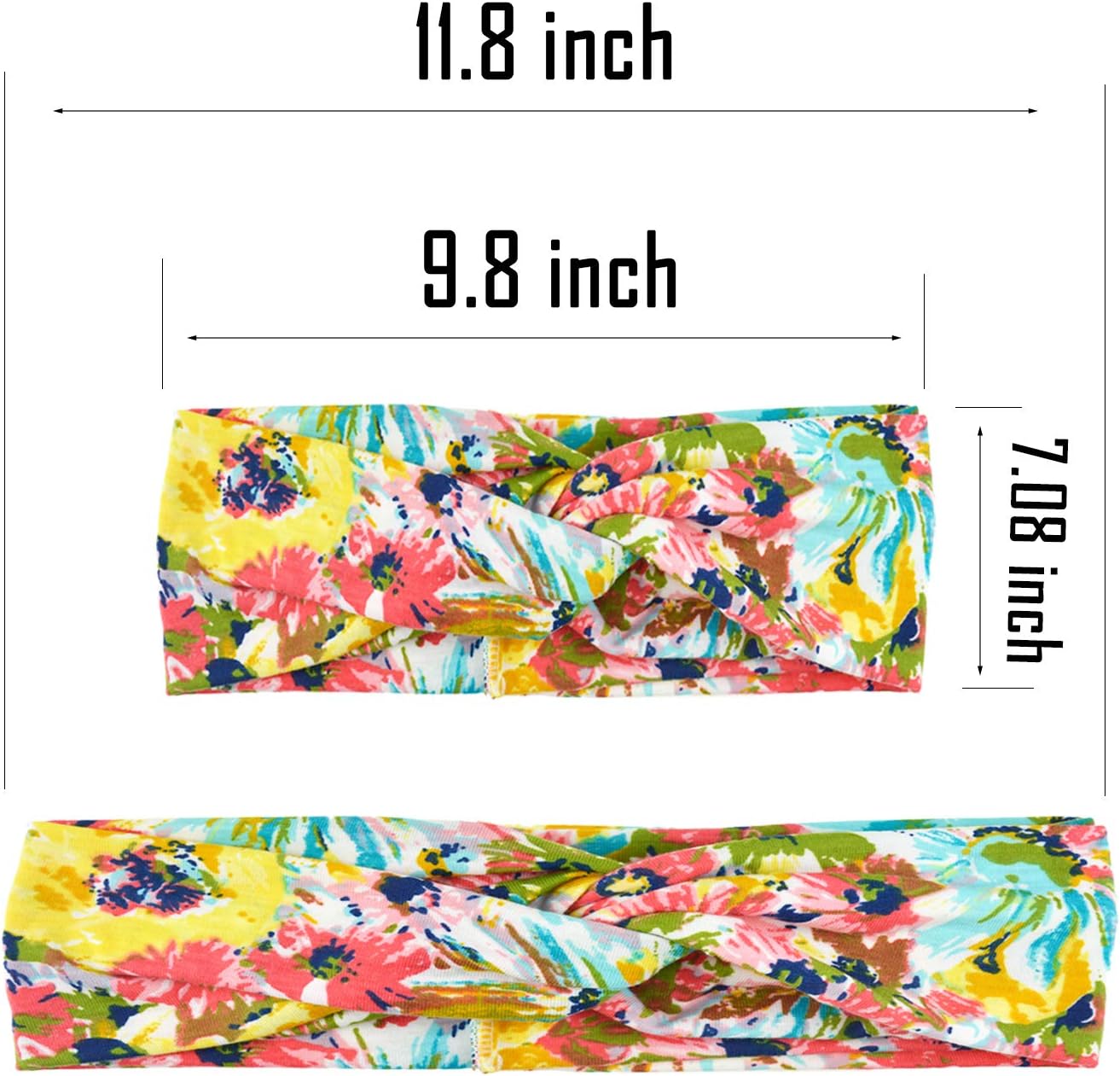 DRESHOW 8 Pack Headbands for Women Yoga Knotted Headbands Elastic Criss Cross Hair Accessories Sports Head Wrap Non Slip