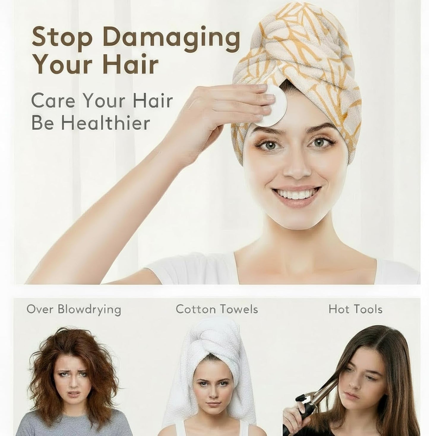 2-Pack Women's Microfiber Hair Towel Wrap: 50% Faster Drying, Ultra - Absorbent & Anti - Frizz for Long and Curly Hair! 16 * 26 Inches Oversized, Lightweight for Travel, Gym, Spa & Home Use