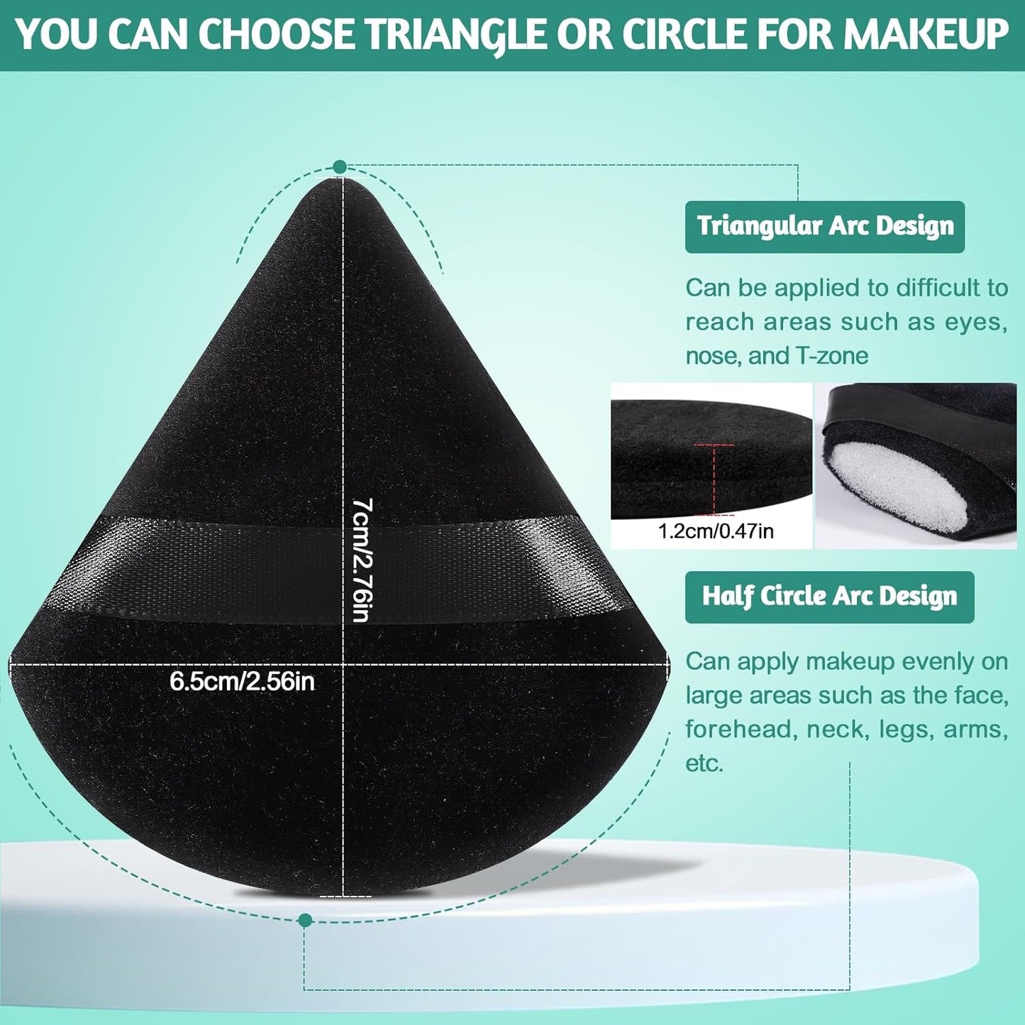 6 Pieces Triangle Powder Puff Soft Makeup Sponge Make Puff for Face Powder Cosmetic Foundation Sponge Makeup Tool