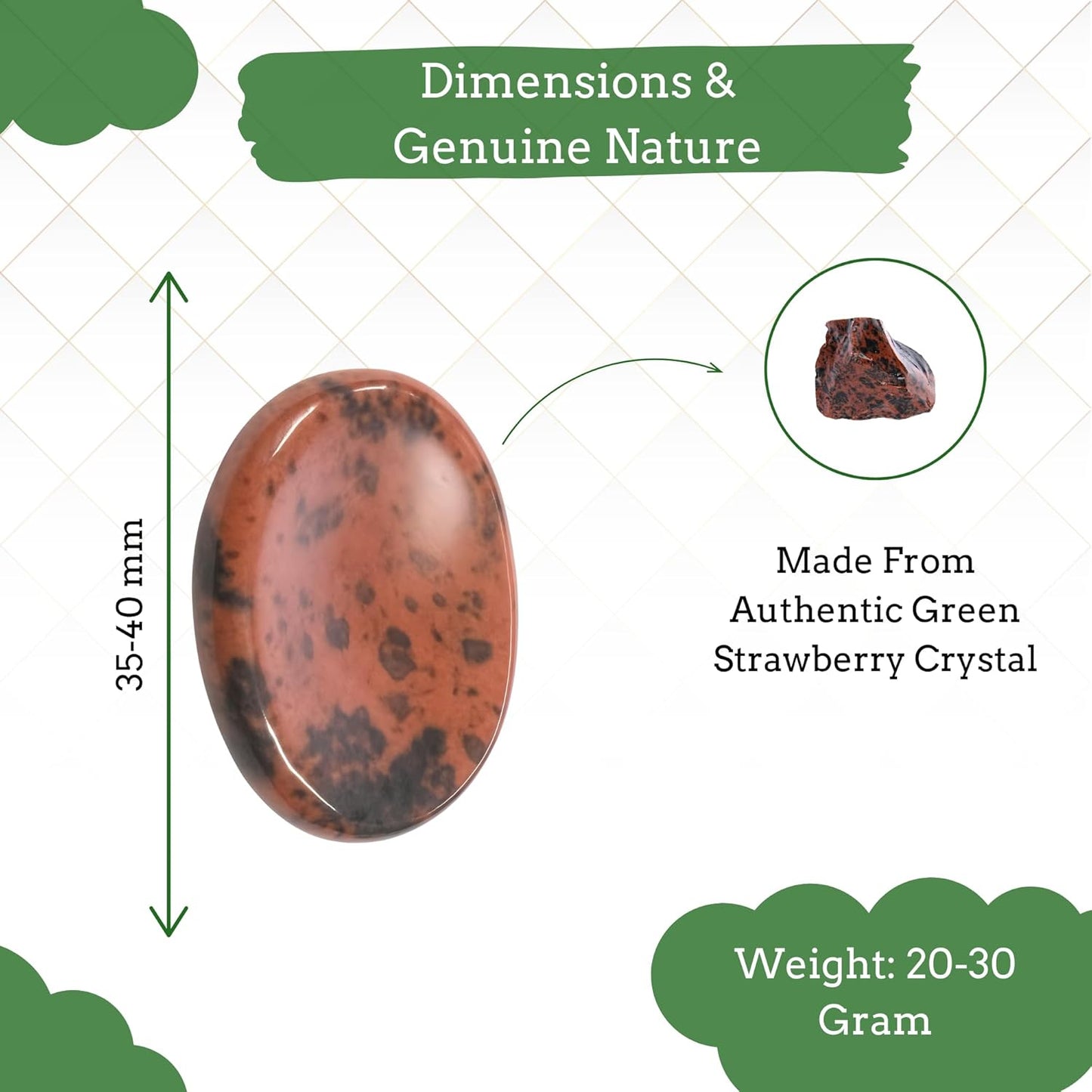 Mahogany Obsidian Worry Stones – Crystal Thumb Worry Stone for Anxiety, Stress – Relaxing and Soothing Balance Stones for Meditation, Stress Relief – Healing Stones and Crystals for Men and Women