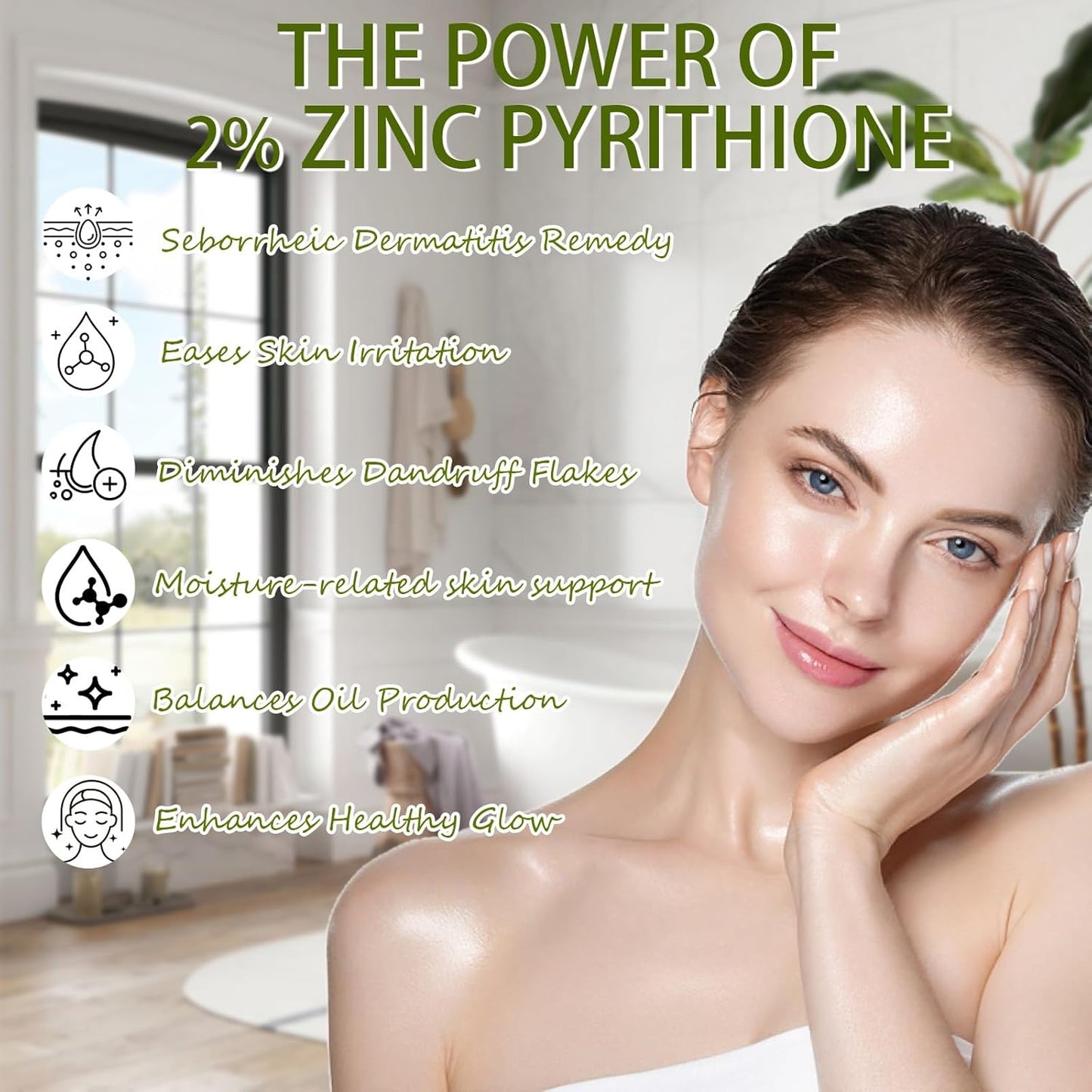 3 PCS Zinc Pyrithione Soap Bars, Gentle Exfoliating Cleansing Bath Bar for Body & Face Skin Care