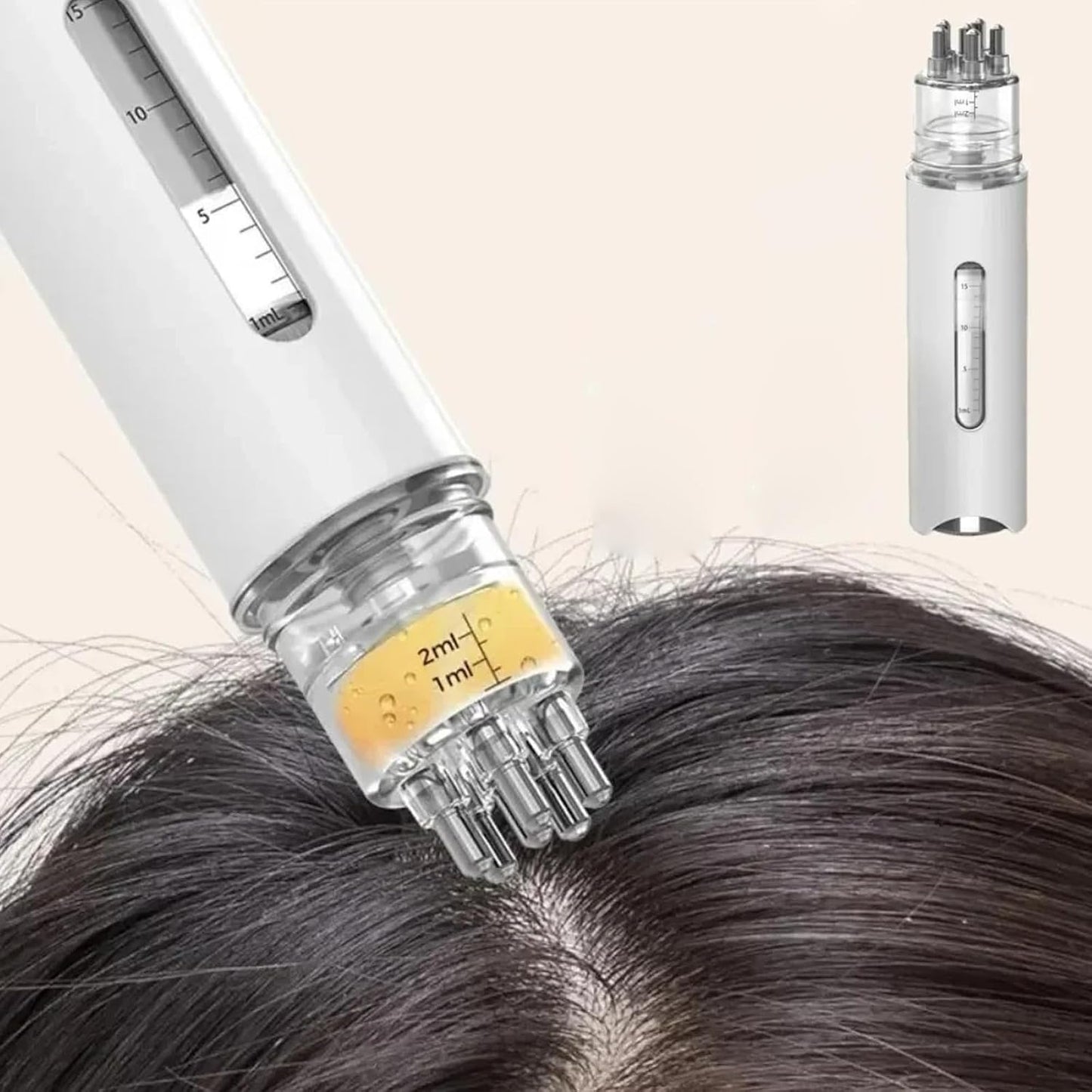 Generic Scalp Applicator Liquid Comb, Scalp Applicator Comb, For use with Minoxidil Essential Oil Liquid Guided Massage, Anti-Hair Loss Scalp Care Tool, White