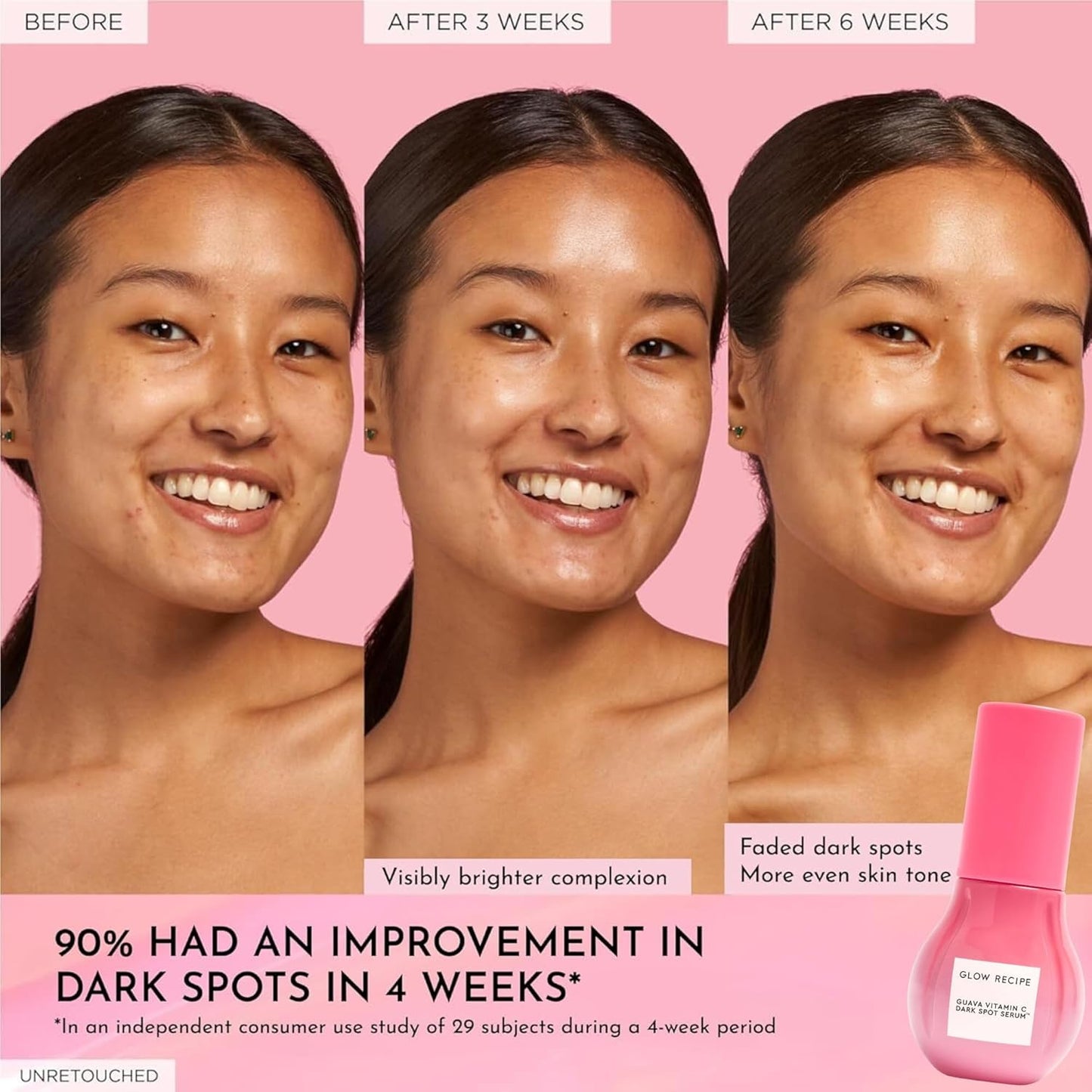 Glow Recipe Guava Travel Size Vitamin C Serum - Moisturizing, Brightening & Vegan Korean Skin Care Face Serum for Dark Spots, Even Tone & Redness - Tranexamic, Ferulic Acid & Vitamin E (15ml)