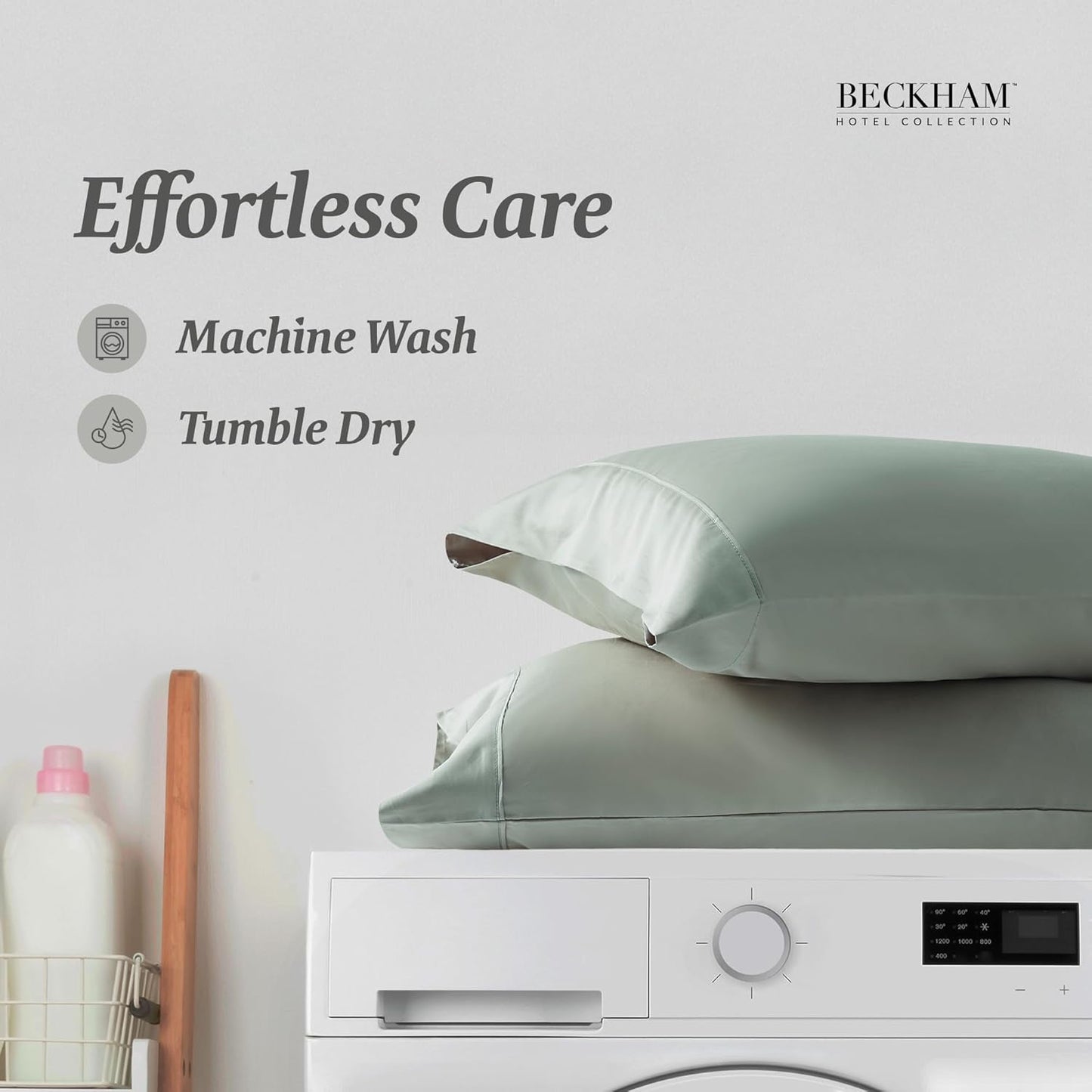 Beckham Hotel Collection Bed Pillowcases Standard/Queen Size Set of 2, 500TC 100% Cotton, Luxury Sateen Bedding, Open End, Breathable, Moisture-Wicking, Gray