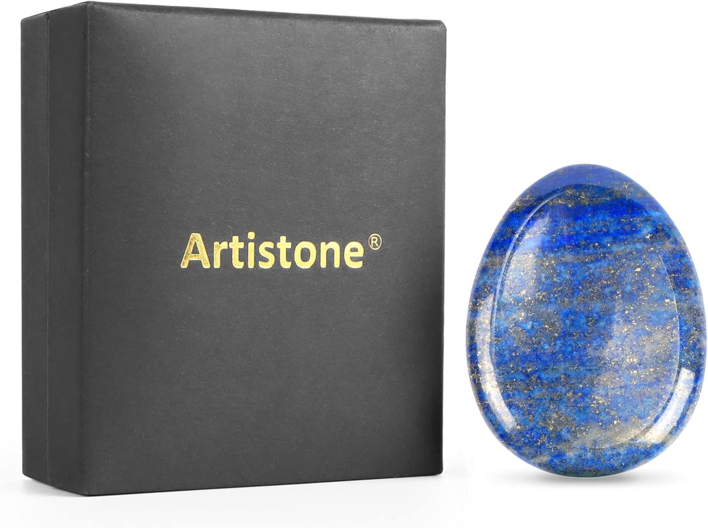 Artistone Lapis Lazuli Crystal Chakra Thumb Worry Stone Teardrop Reiki Healing Stone Pocket Palm Stones for Anxiety Stress Relief Meditation Therapy Geometry Home Decor