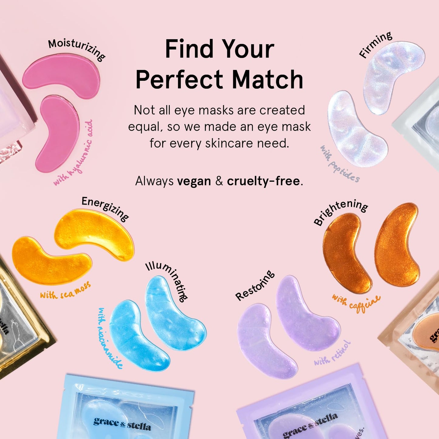 grace & stella Award Winning Under Eye Mask - Travel Size Toiletries - Bridal Shower Gifts - Gel Eye Patches for Dark Circles, Puffy Eyes, Wrinkles, Undereye Bags - Vegan - Self Care (6 Pairs, Gold)