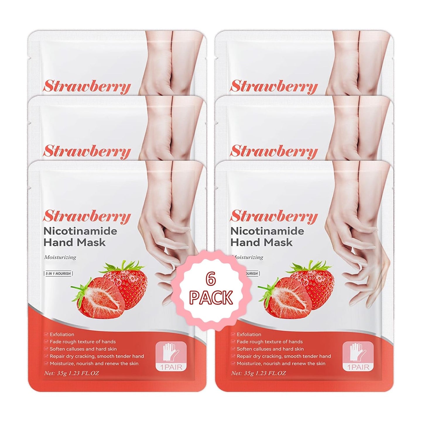 Hand Masks Moisturizing Gloves,6 Pairs Hydrating Hand Peel Masks Gift Set for Dry Cracked Hands Care,Long-lasting and Non-greasy Hand Moisturizer Gloves for Women F