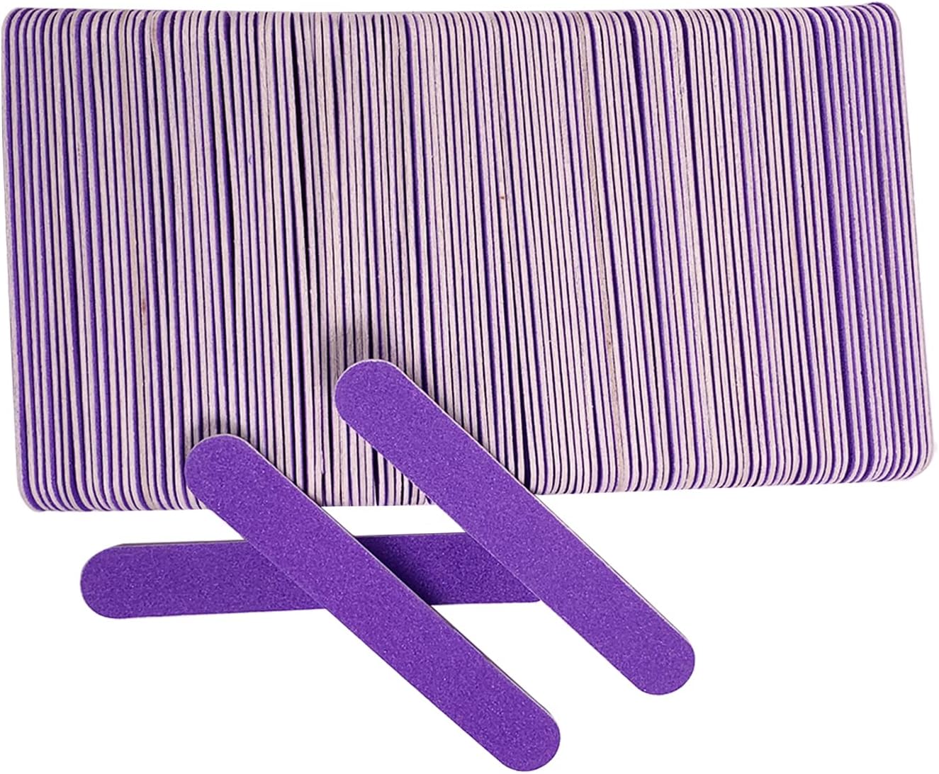 Mini Nail Files Bulk (100 Pcs), Double Sided Emery Board Nail File for Nature Nails, Manicure Tool Set Disposable Colorful Nail File for Home Salon Use Travel Size Men Women Kids Wood Board