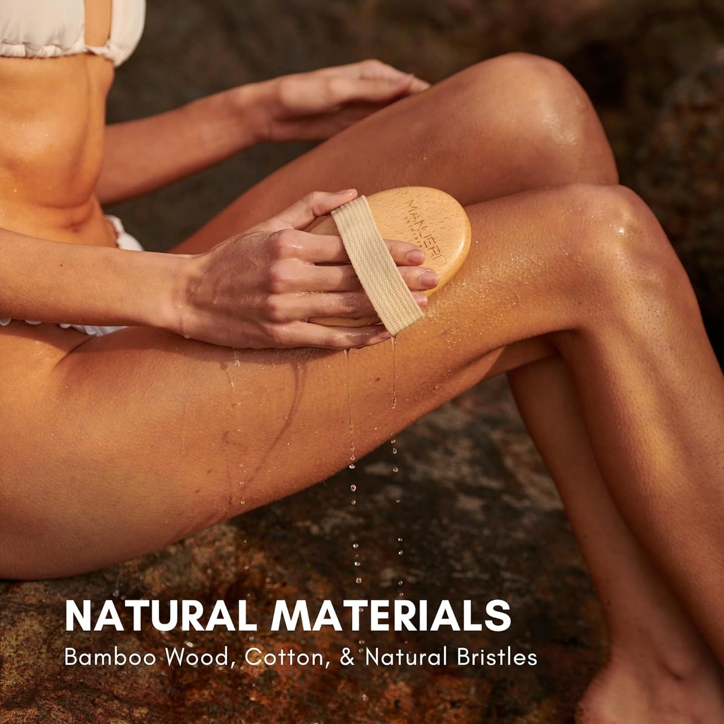 Body Brush, Natural Bristle Exfoliator for Smooth, Radiant Skin, Lymphatic Drainage, and Skin Toning Brush for Shower or Dry Brushing