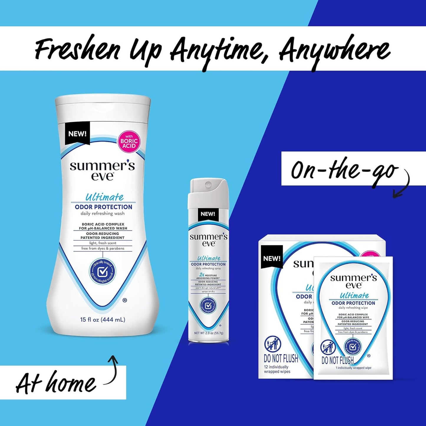 Summer's Eve, Ultimate Odor Control, Feminine Body Wash with Boric Acid, Removes Odor, Feminine Wash with pH Balance, 15 Fl Oz (Pack of 3)