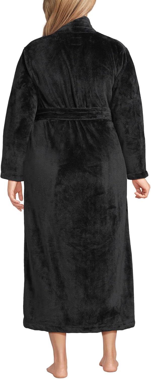 Lands' End Women's Cozy Plush Long Wrap Robe
