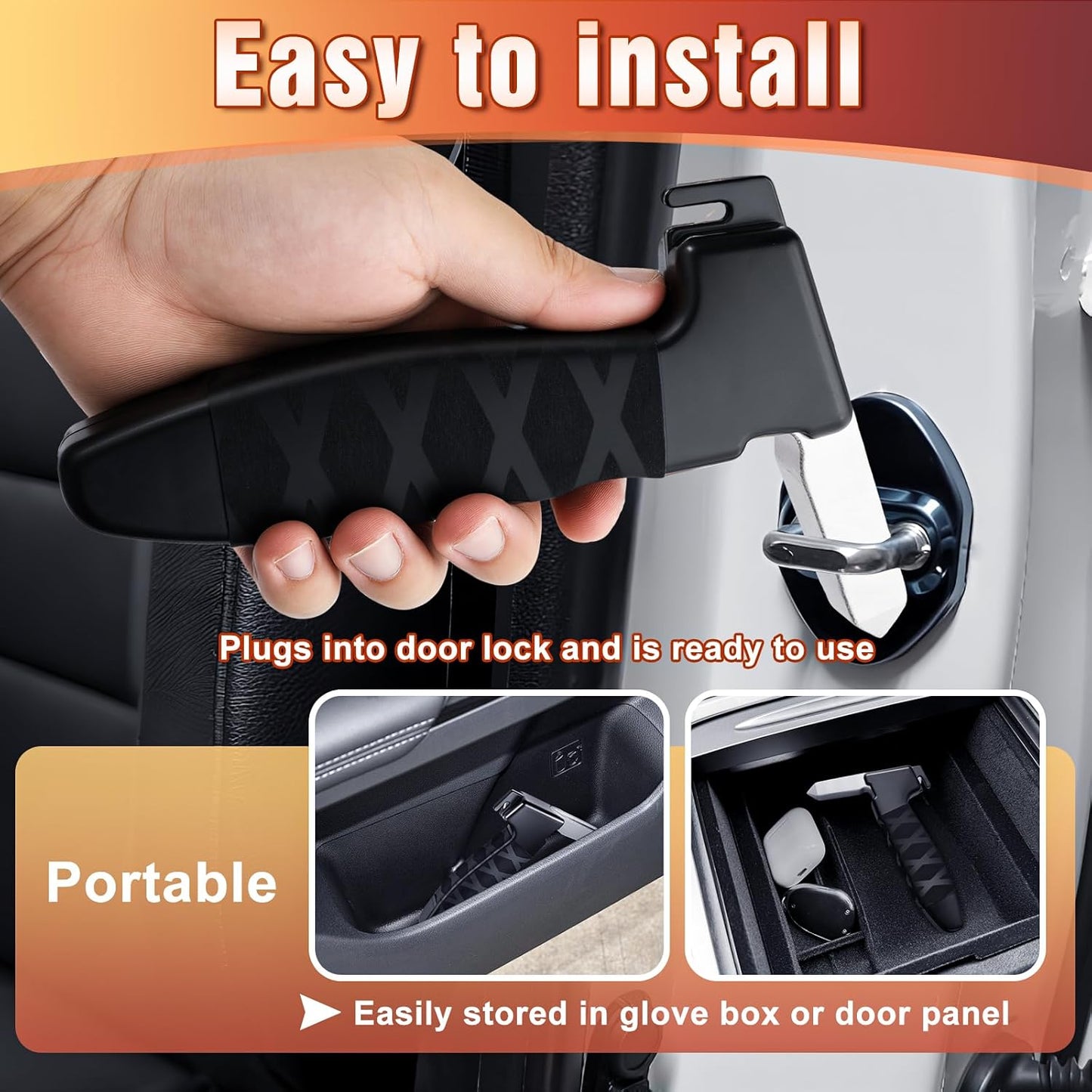 Car Door Handle for Elderly, 2-Pack Dual Side Mobility Aid - Vehicle Support Handle Assist for Seniors, Handicap Standing Safety Help