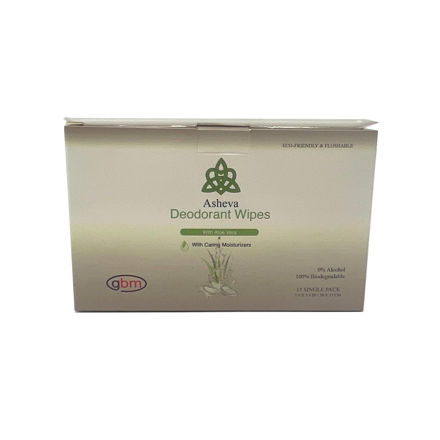 Asheva - Individually Packaged Deodorant Wipes - Box of 15 Wipes (Fresh Scent)