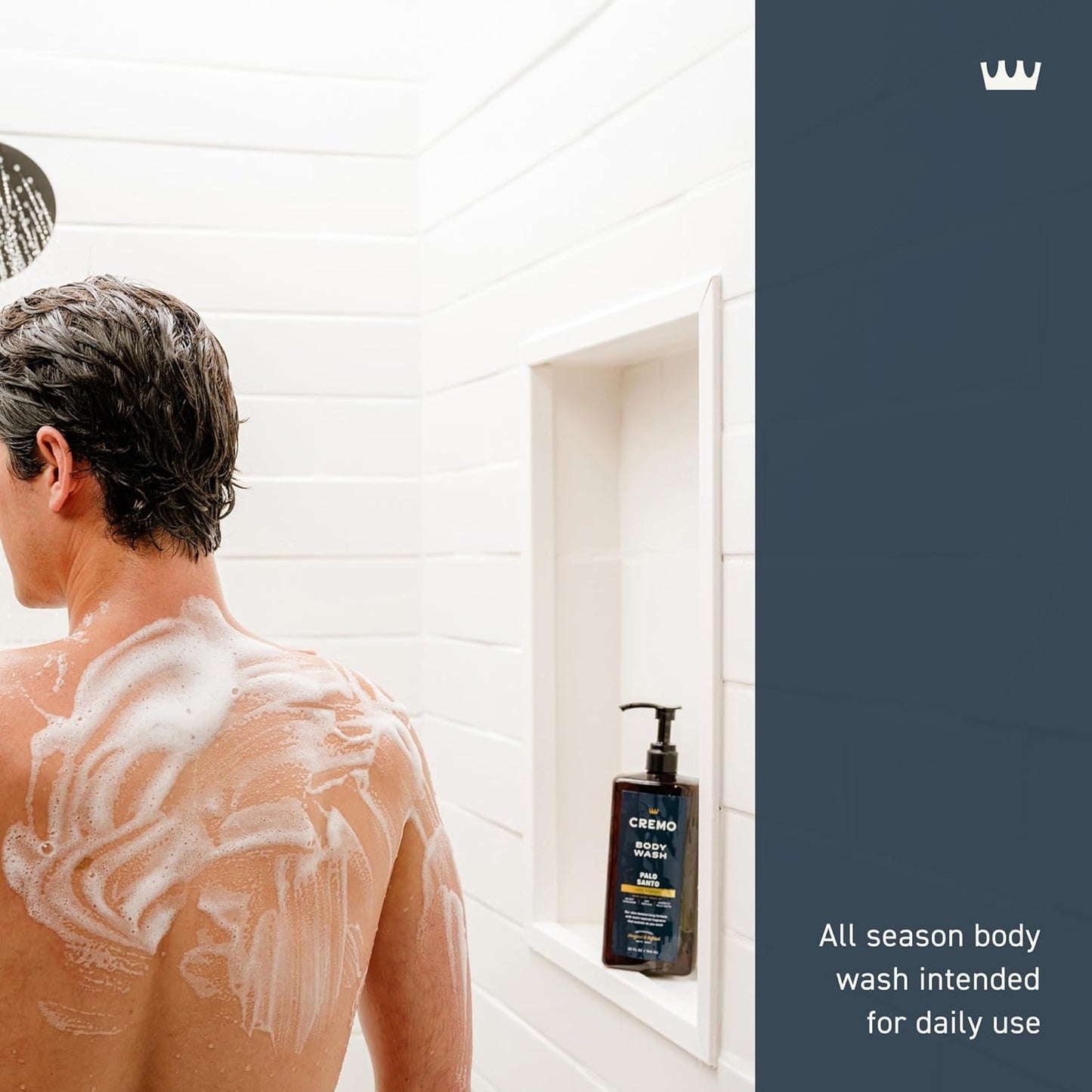 Cremo Rich-Lathering Palo Santo Body Wash for Men, Notes of Bright Cardamom, Dry Papyrus and Aromatic Palo Santo, 32 Fl Oz