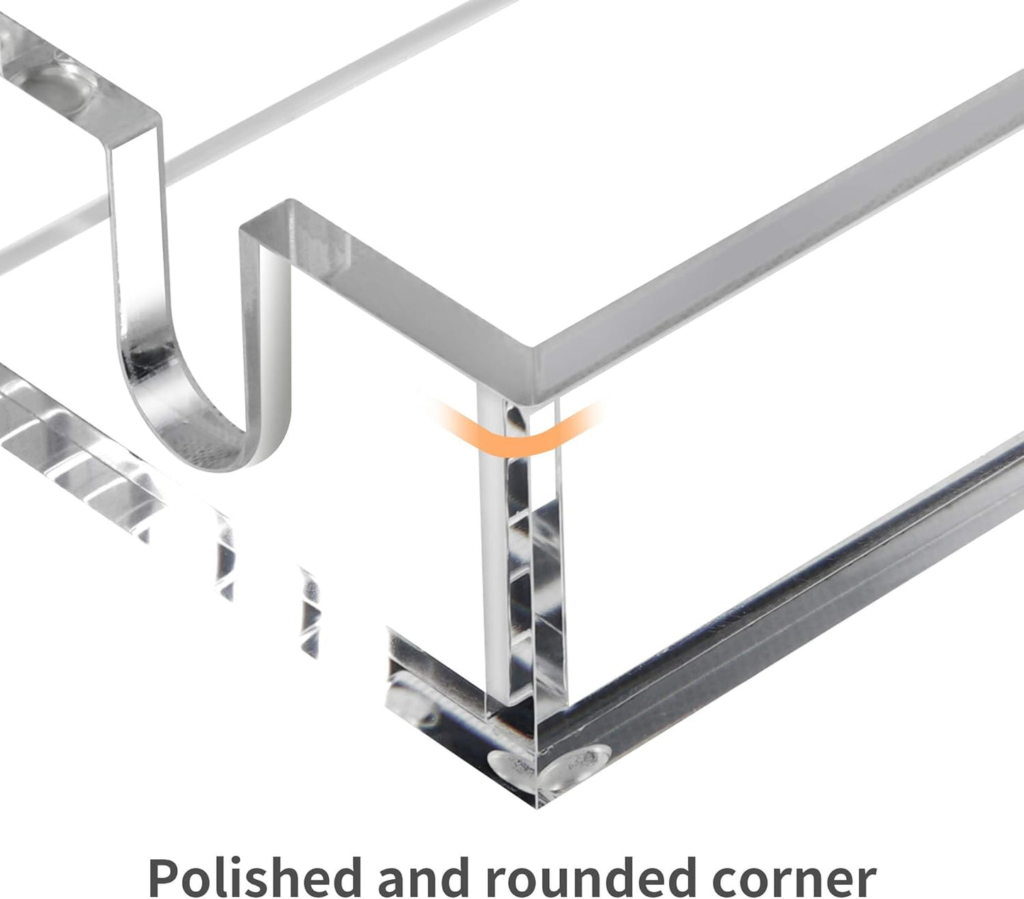 Richboom Acrylic Guest Towel Napkin Holder, 9x5.5x2.5 Inch Paper Hand Towel Storgae Tray Decorative Napkin Tray Caddy Table Top Tissue Dispenser for Bathroom Kitchen Dining Hotel Restaurant, Clear