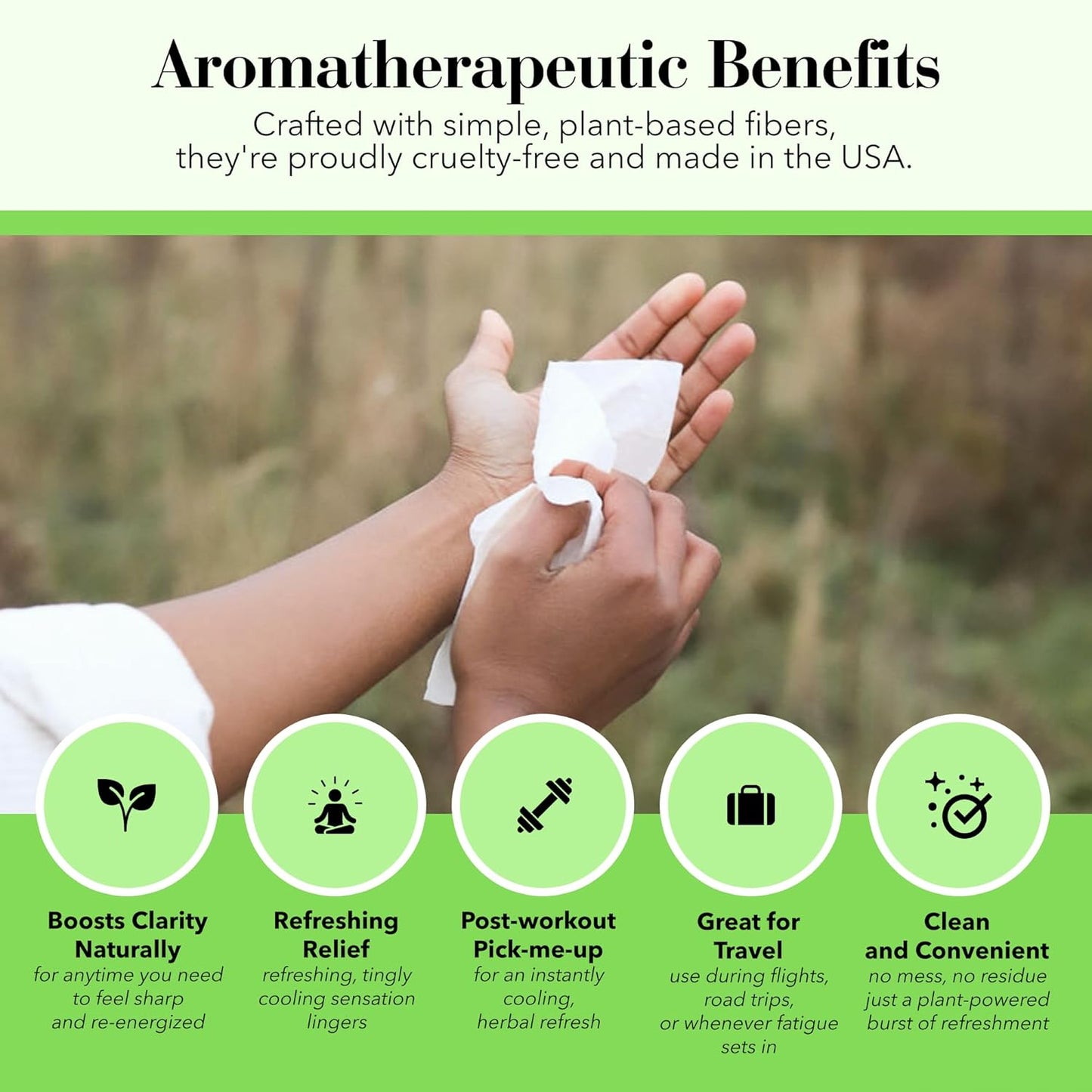 Herban Essentials - Peppermint Wipes & Towelettes - Essential Oil Wipes for Hands & Body - Travel Size Essentials and Toiletries - Natural, Individually Wrapped, Disposable & Moist Refresh (7 count)