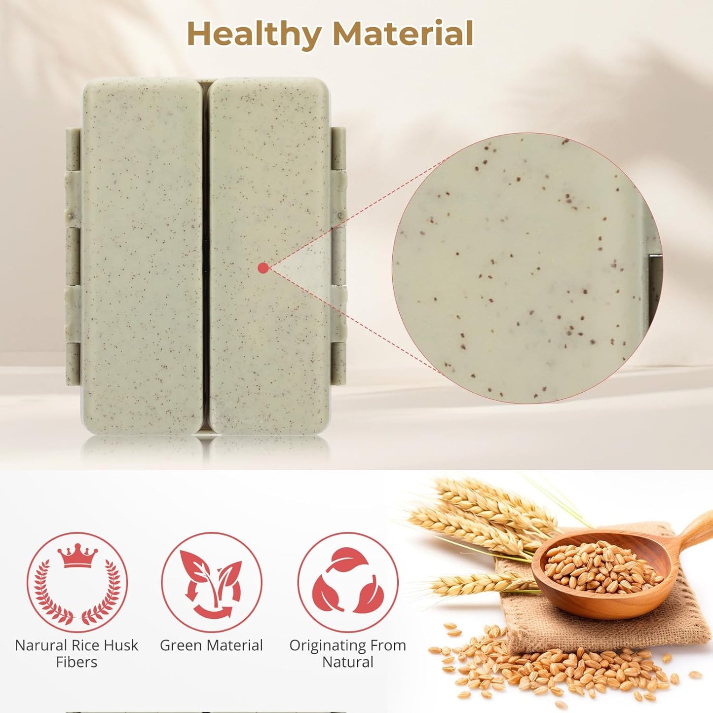 Zentiky Small Daily Pill Organizer with Labels, Medicine Pill Organizer Fit with Your Purse or Pocket for Travel to Hold Vitamin, Fish Oil, Supplement,Cotton Swabs, Bandages or Jewelry-Khaki