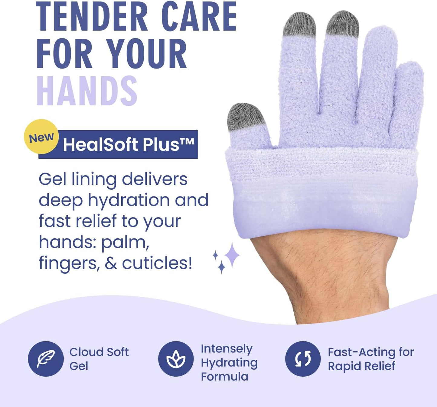 Dr. Frederick’s Original Moisturizing Gel Gloves – Deep Moisturizing and Fast Relief for Dry Hands – Touchscreen-Friendly – Mango Butter, Shea Butter, Jojoba, & Coconut Oil (Lilac Leisure)