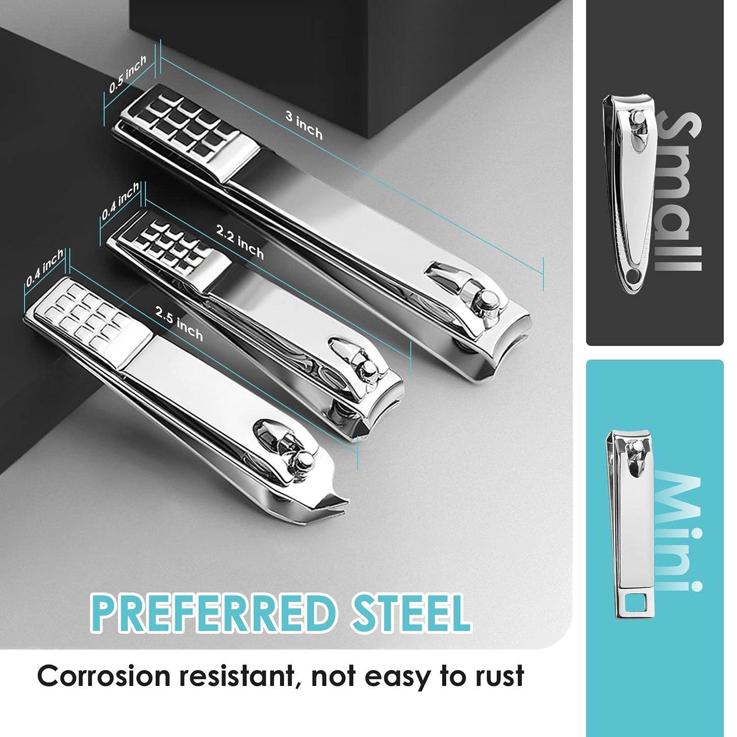 WOAMA Manicure Set 30 In 1 Nail Clipper Set Nail Kit For Women Men Stainless Steel Manicure Kit Professional with Travel Case