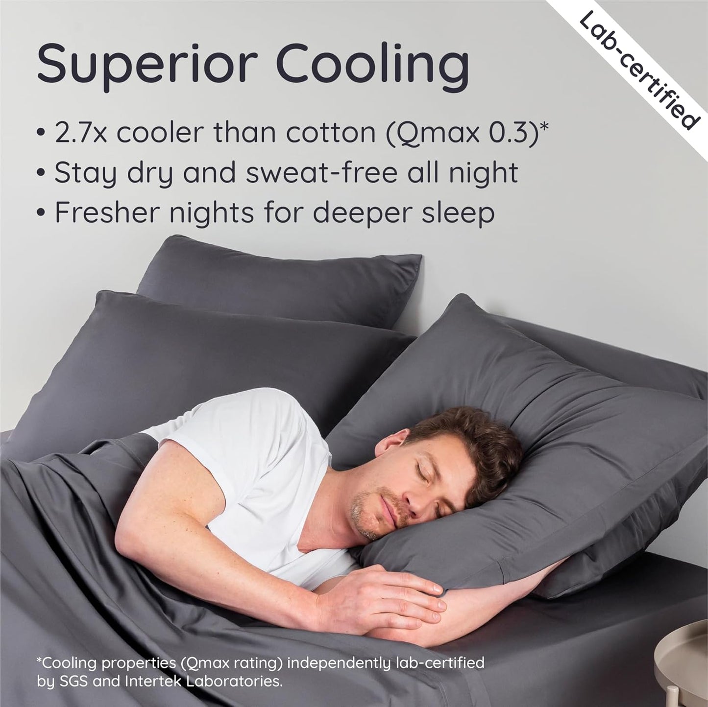 Bambaw 100% Viscose Derived from Bamboo Pillowcases Standard Size – Set of 2 Cooling Pillow Cases Standard Size, Breathable & Soft Pillow Case with Envelope Closure, Anti Acne Pillow Case (Charcoal)