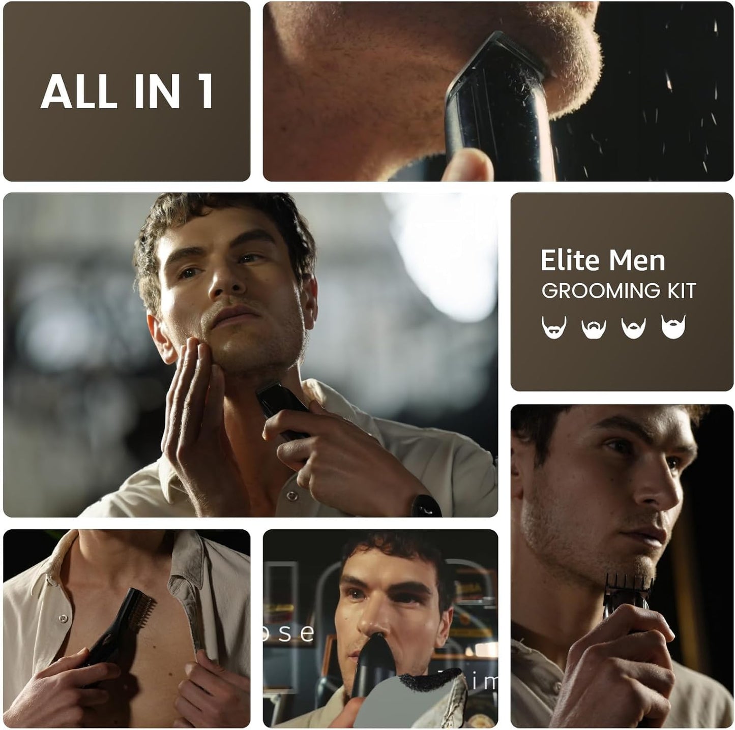 SHPAVVER Beard Trimmer for Men: Professional Barber Hair Clippers - 16-in-1 Cordless Grooming Kit - Waterproof Electric Razor with Turbo Speed & Precision Blades