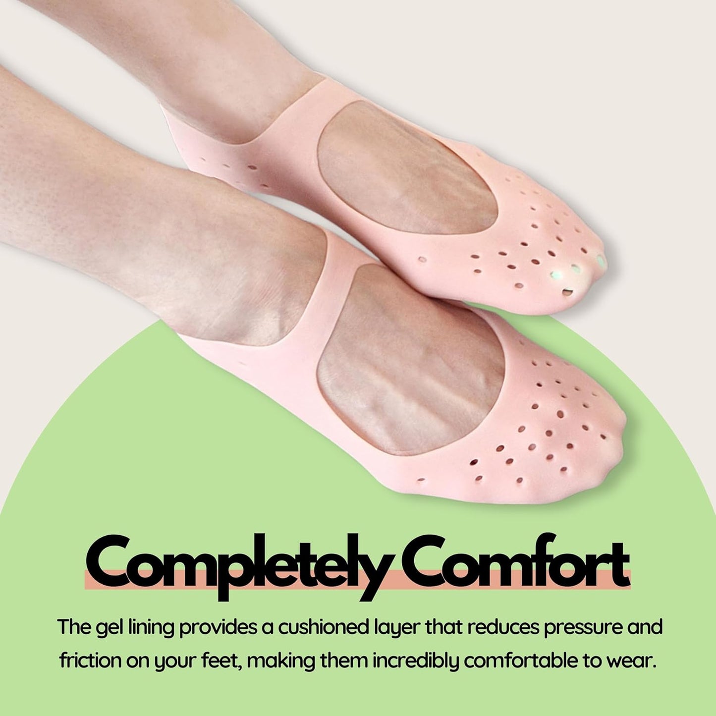 Moisturizing Gel Socks - Hydrating Spa Treatment for Soft, Smooth Feet, Ideal for Dry, Cracked Heels and Rough Skin (Medium, 3 Pairs)