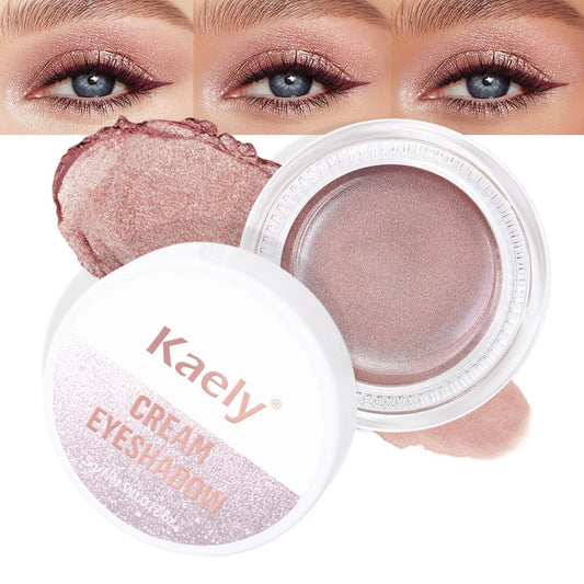 Kaely Single Cream Eyeshadow Pot, Golden Tan Antique Rose Shimmer Eye Shadow for Older Women High Pigmented Waterproof, Natural Eyeshadow Palette Makeup Brightener, sombras en crema para ojos, R02