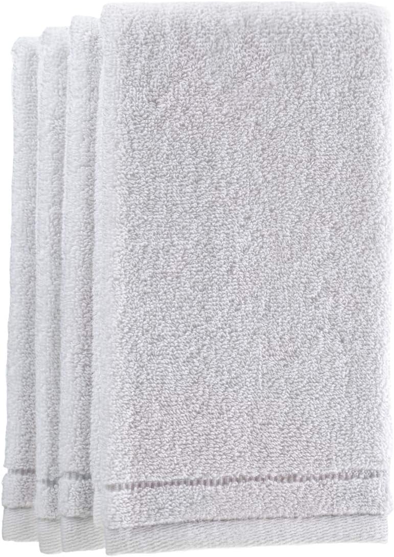 Creative Scents Cotton Fingertip Towel Set - 4 Pack - 11 x 18 Inches Decorative Extra-Absorbent and Soft Terry, Small White Hand Towels for Bathroom and Powder Room, Guest and Housewarming Gift