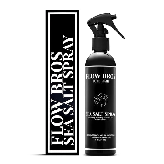 Flow Bros Sea Salt Spray for Hair – Texturizing & Volumizing Sea Salt Spray with Natural Ingredients, Vitamin B5 & Amaranth Seed Extract – Light Natural Finish, Alcohol, Paraben, Phthalate Free – 8oz