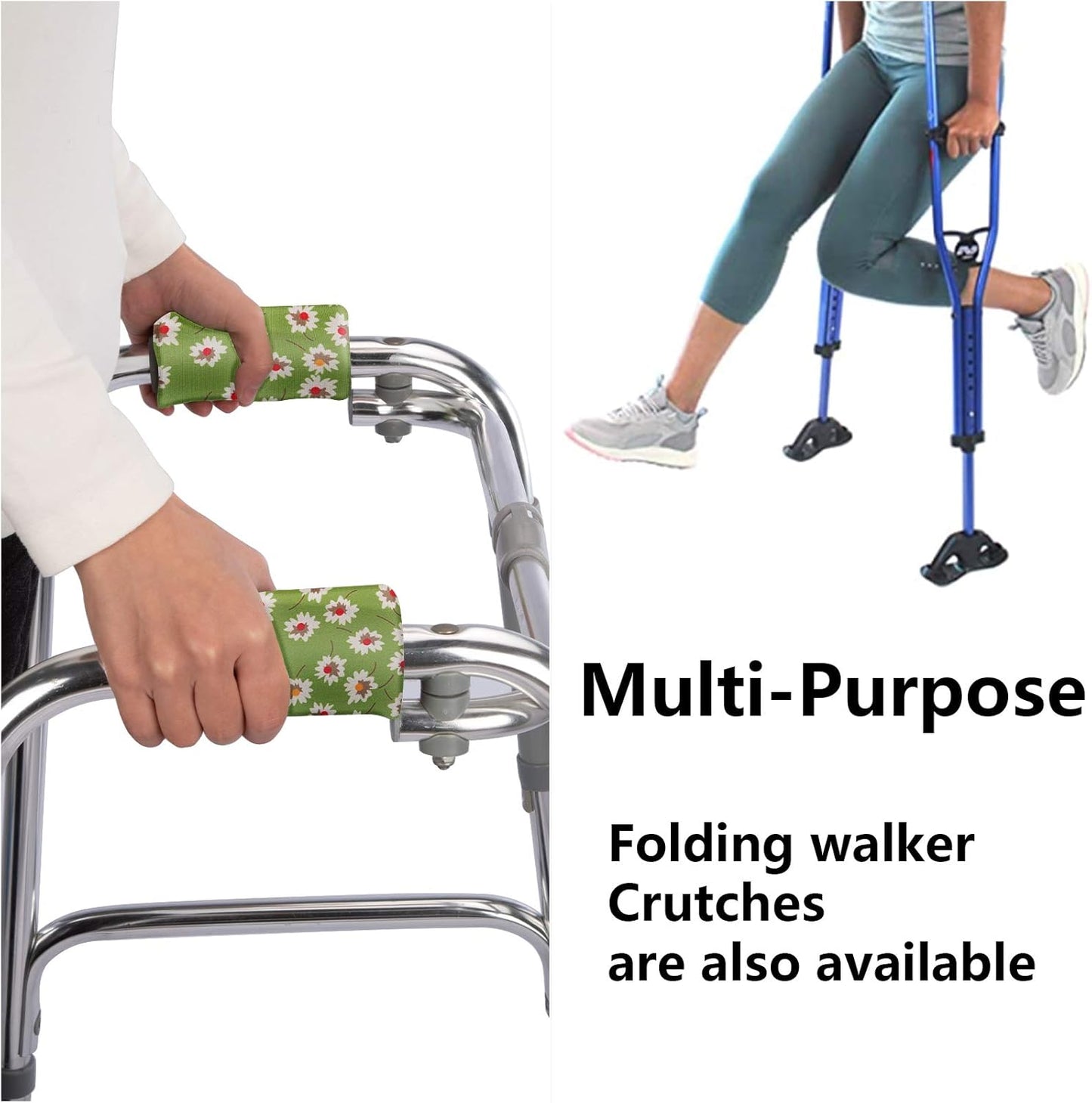 Spring Seaon Universal Walker Handle Padded -Hand Grip (2 Pack) Covers Non-Slip Cushion Padding for Folding Rolling Walker,Rollator Handle-Crutch Handle Pad Grips- Mobility Aid