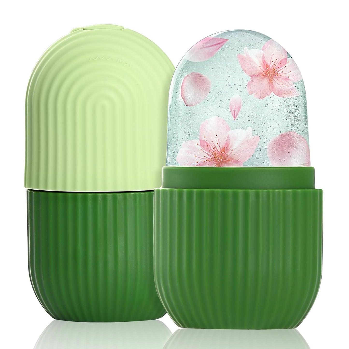 Ice Roller for Face and Eye, Facial Beauty Roller Skin Care Tools, Ice Facial Cube, Gua Sha Massage, Silicone Ice Mold for Face Beauty (Green)