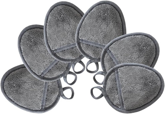 Reusable Makeup Remover Pads Soft Makeup Remover Cloths Washable Facial Makeup Cleansing Pads for Face,Lip,Eyes Grey 6PCS