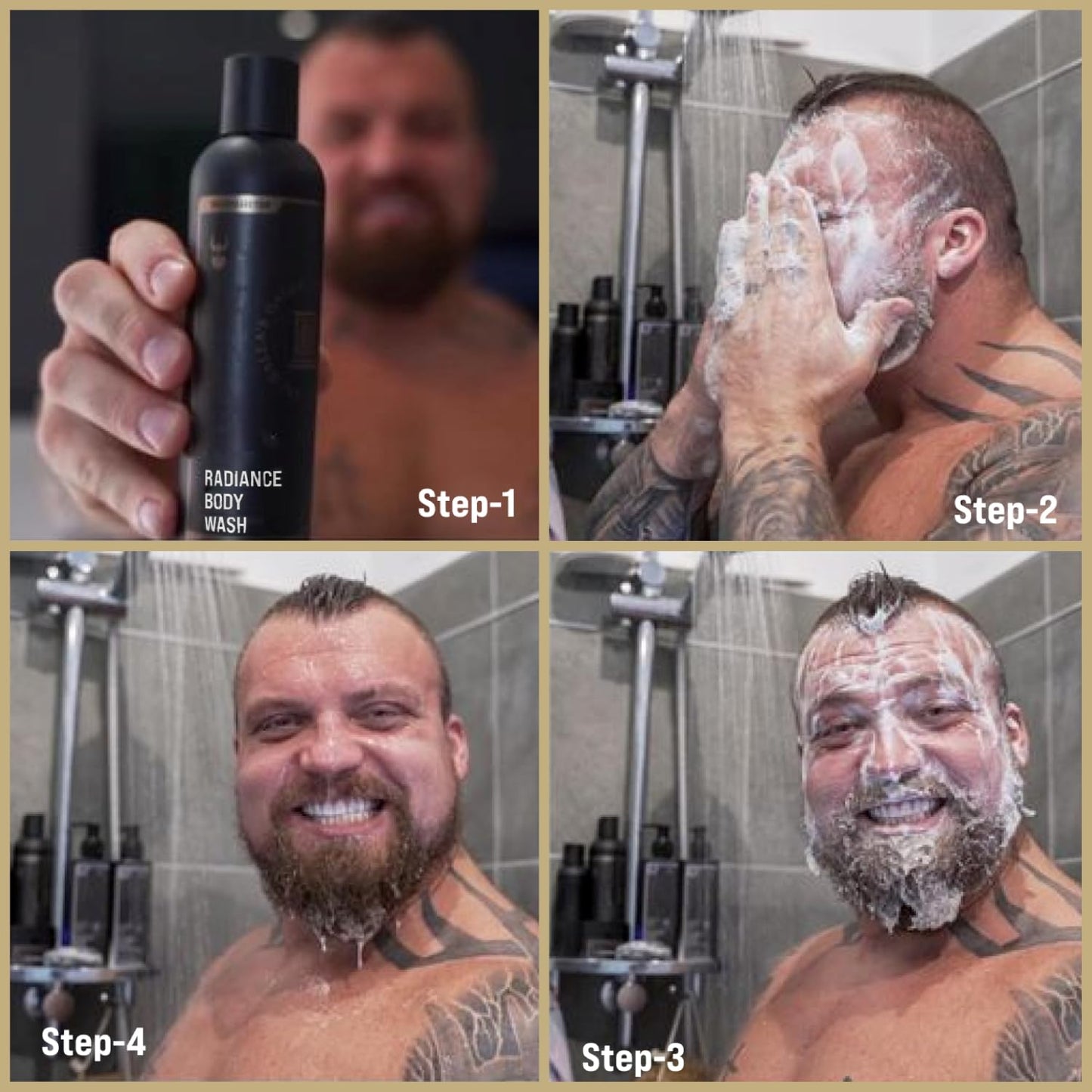 The Beard Struggle Men's Body Wash Hoenir's Poem - Gold Collection - Skin Cleaning Agent - Natural Body Wash - Shower Gel Liquid Soap - 240 mL / 8 US. fl. oz.