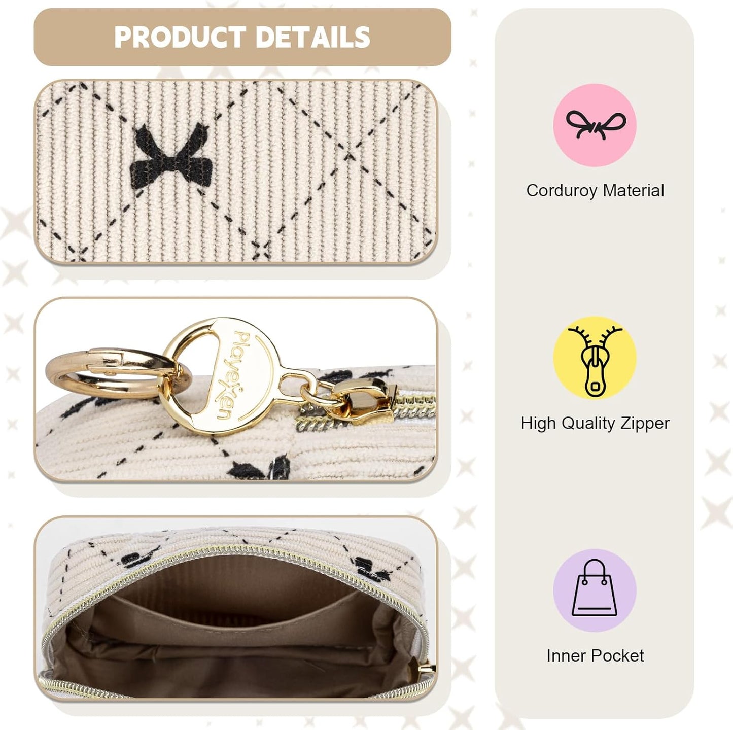 Period Bag for Teen Girls, Corduroy Cute Sanitary Napkin Storage Bag, Menstrual Pad Bag Tampon Holder for Purse