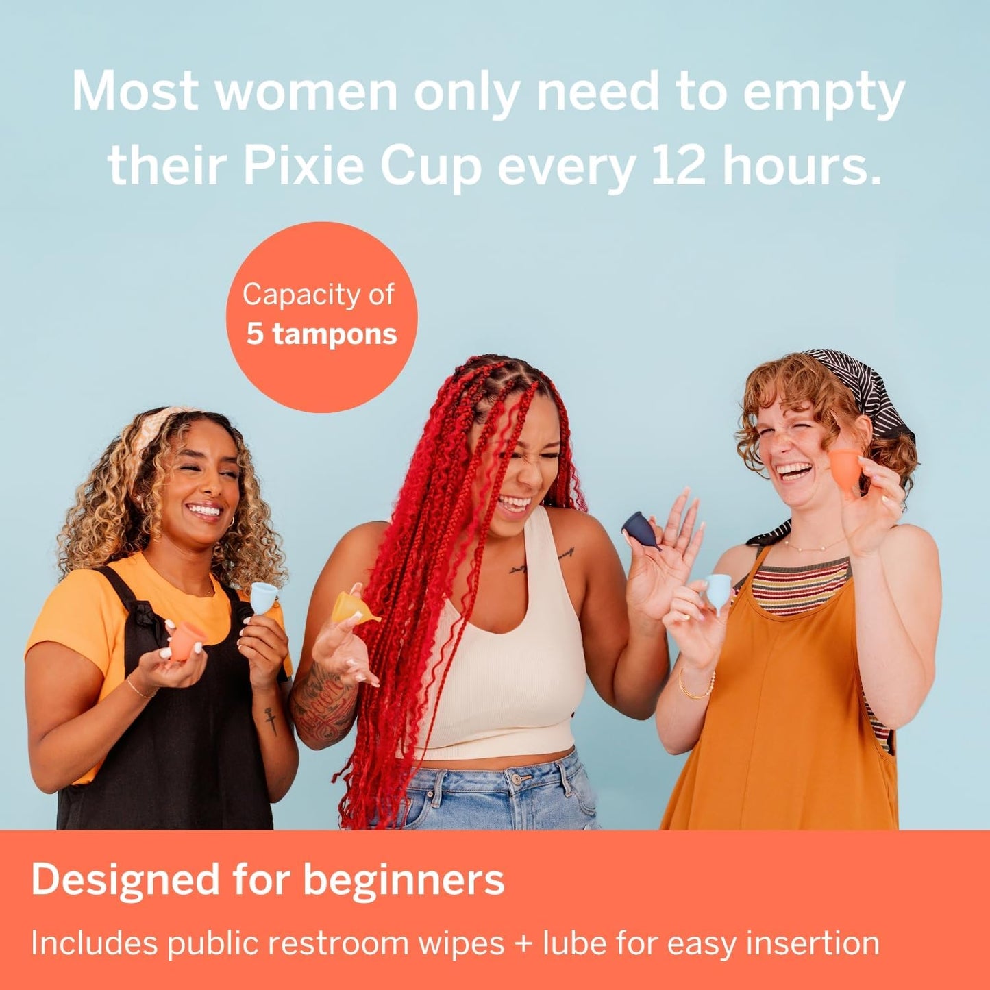The Pixie Cup - Soft, Safe, Reusable Menstrual Cup – 100% Medical-Grade Silicone Period Cup - Buy One We Give One (Large)