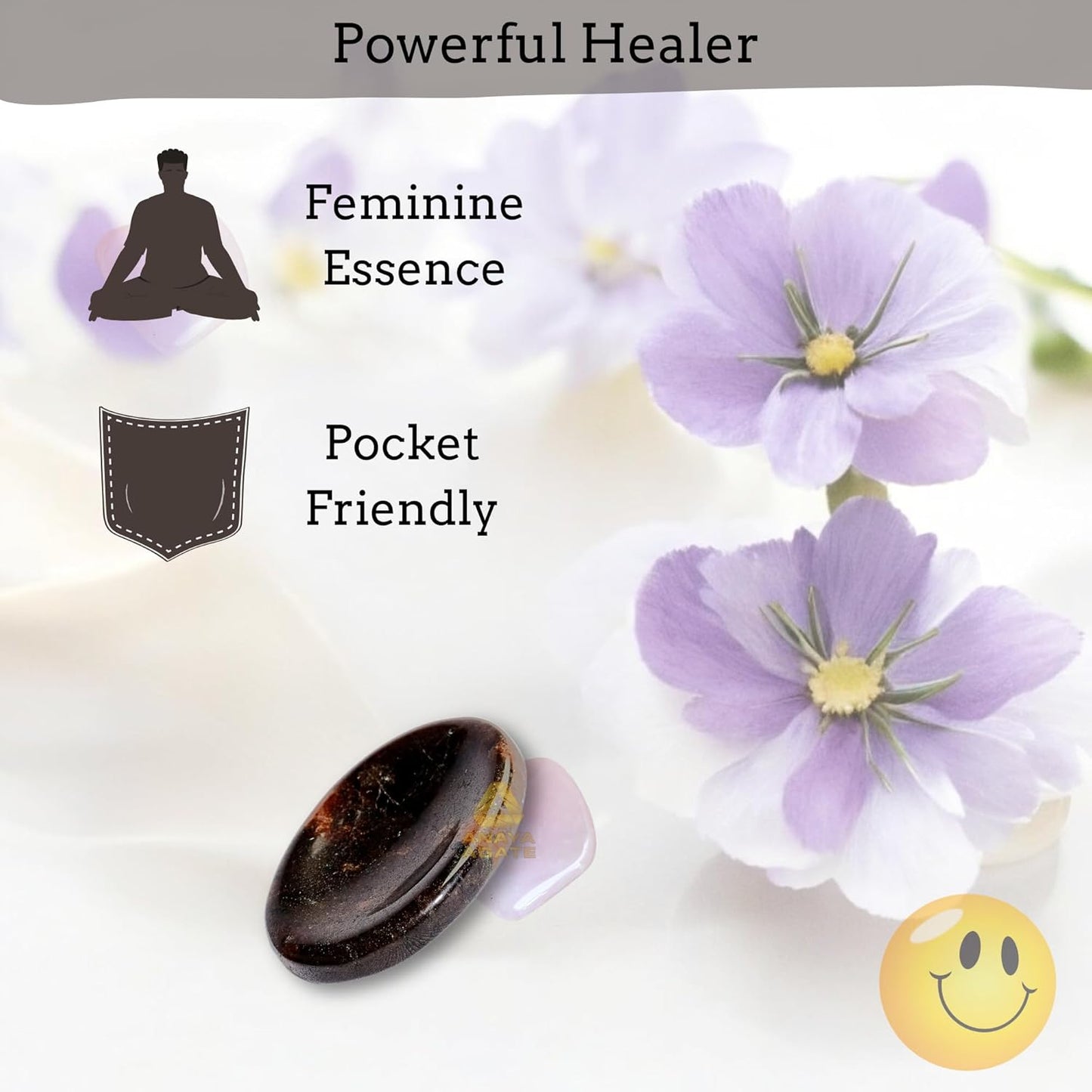 Garnet Worry Stones – Crystal Thumb Worry Stone for Anguish, Stress – Relaxing and Soothing Balance Stones for Meditation, Stress Relief – Healing Stones and Crystals for Men and Women