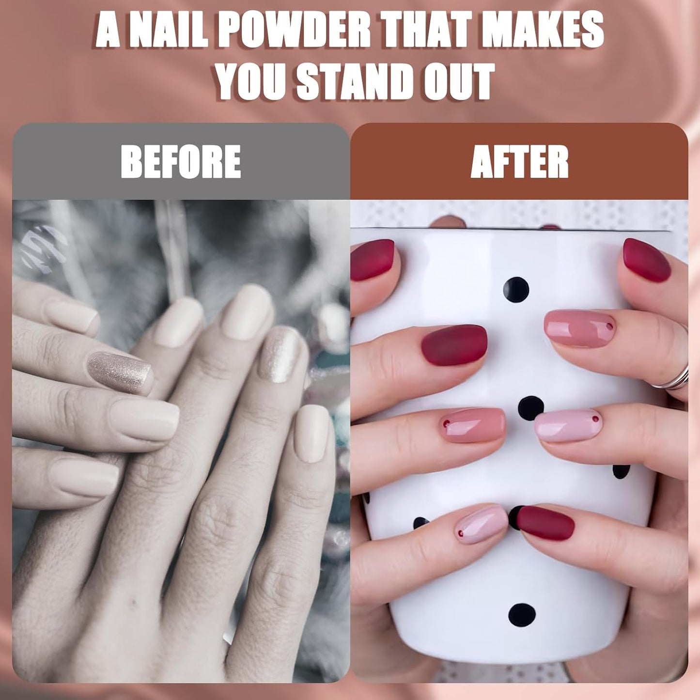 Nail Pigment Powder Palette, 16 Colors Orange Brown Fall Collection Solid Pigment Powder for Autumn Nails Set Pigmentos para Uñas, Nail Art Palette Manicure DIY Accessories