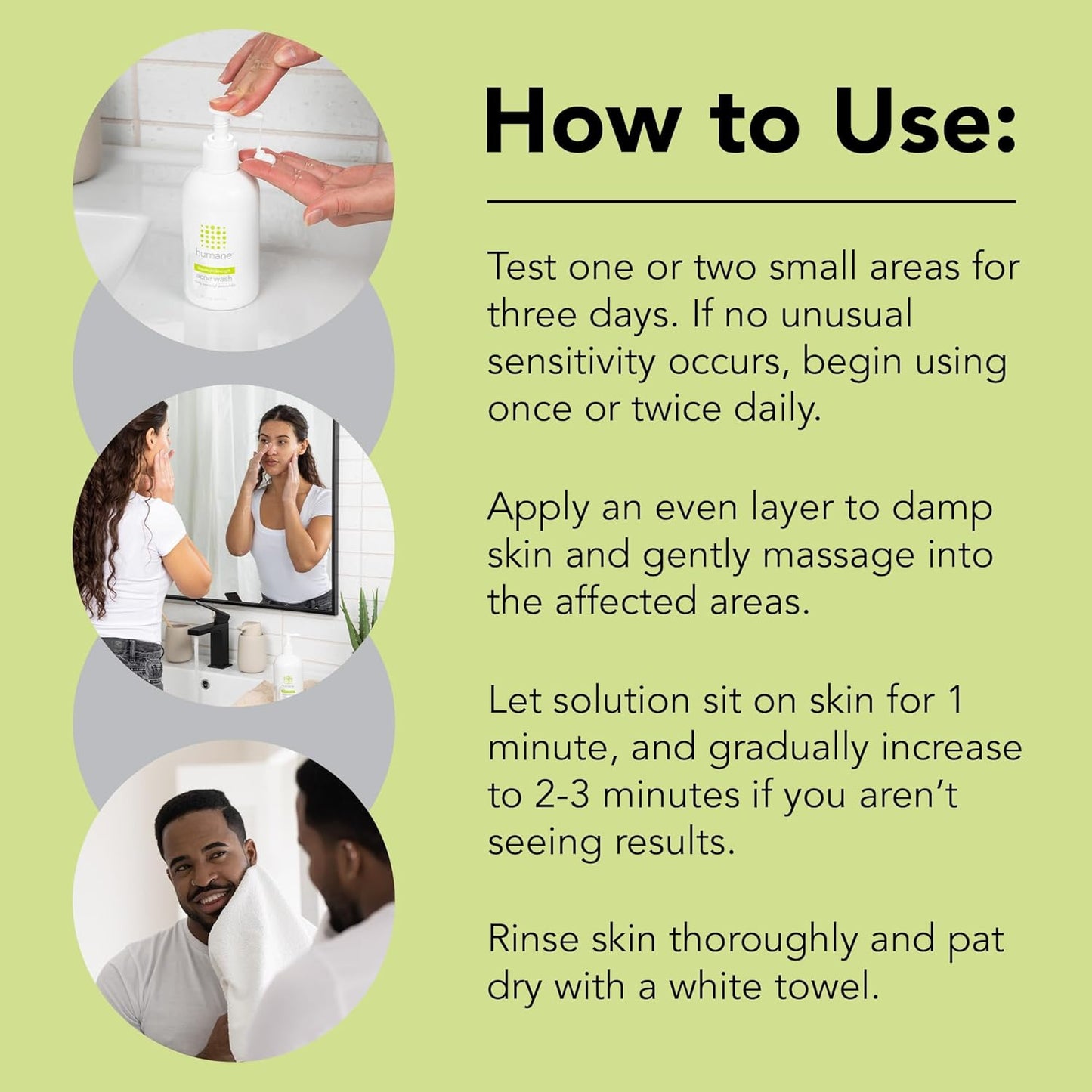 humane Benzoyl Peroxide Acne Face Wash - 5% Regular-Strength Acne Treatment for Face, Skin, Back and Body - 8 Fl Oz - Dermatologist-Tested Non-Foaming Cleanser - Vegan, Cruelty-Free