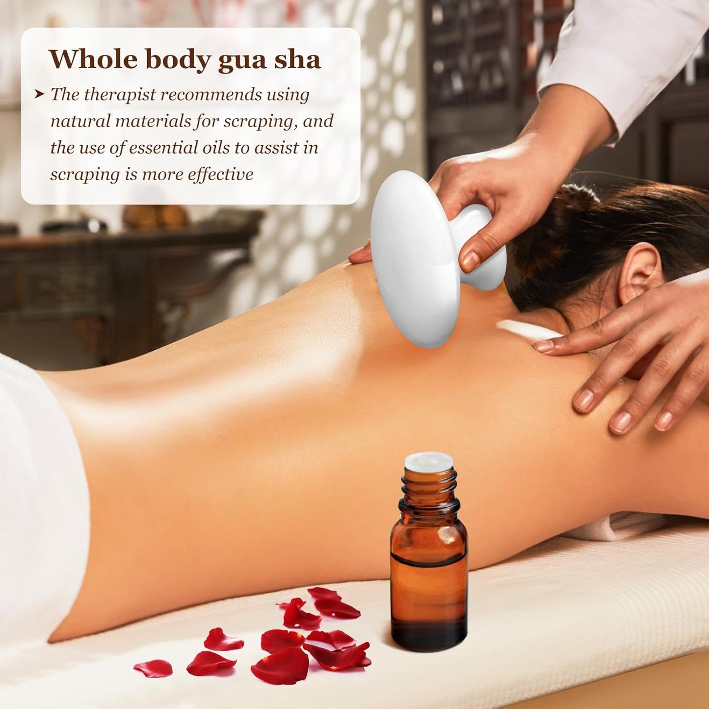 gemshan Guasha Massage Tool Mushroom Shape Natural Jade Stone for Body Face for Essential Massage Spa Massage Therapy