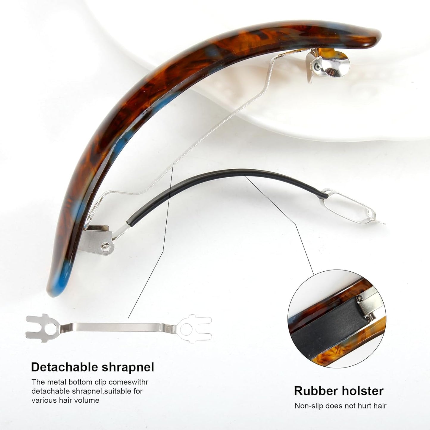 Large Hair Barrettes for Women Beautiful Lines Simple Retro Classic Snap French Hair Clips, Fashion Hair Accessories for Women Thick Hair,3 Pcs (HJ-Multicolor 1)