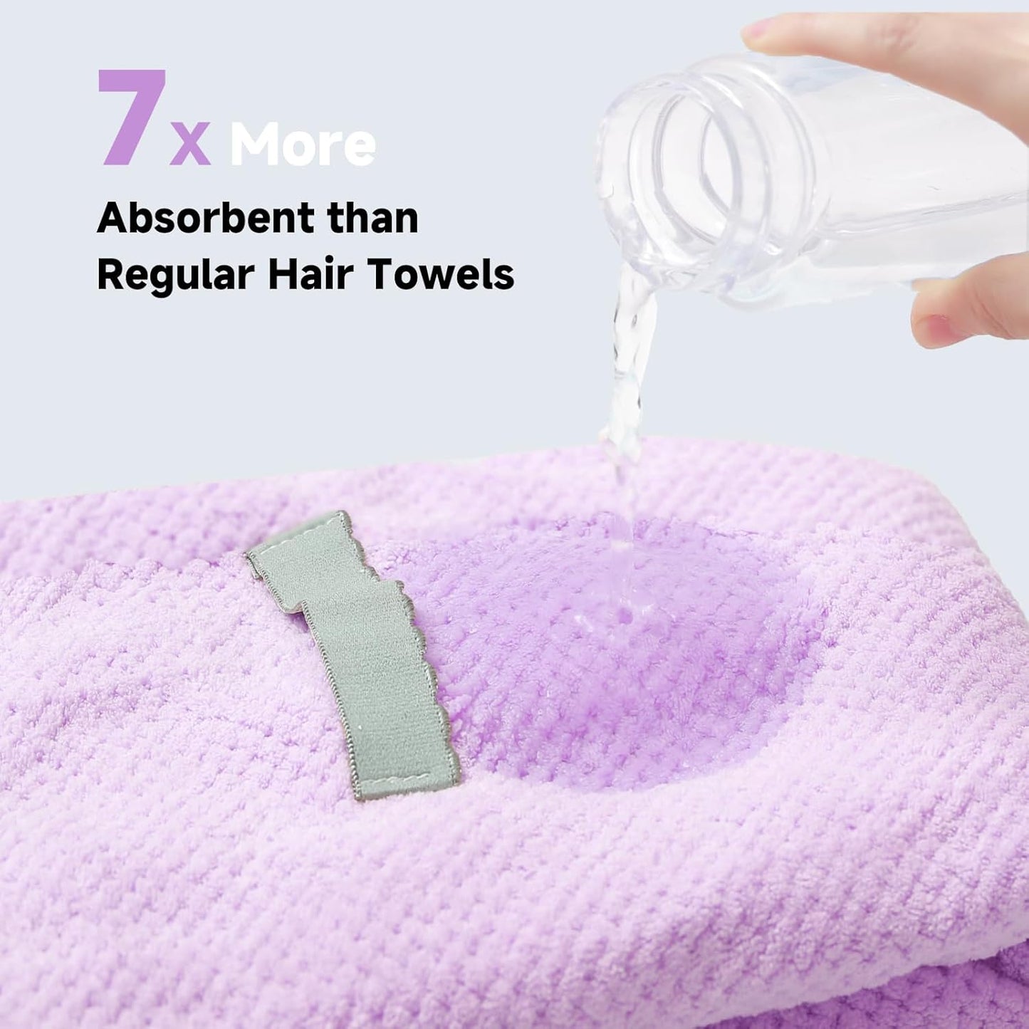 Large Microfiber Hair Towel for Women,Super Soft Anti Frizz & Quick Dry for Curly Hair,Ultra Absorbent Hair Wrap Towels for Long,Thick,Wet Hair 24x42 Inches (Purple)