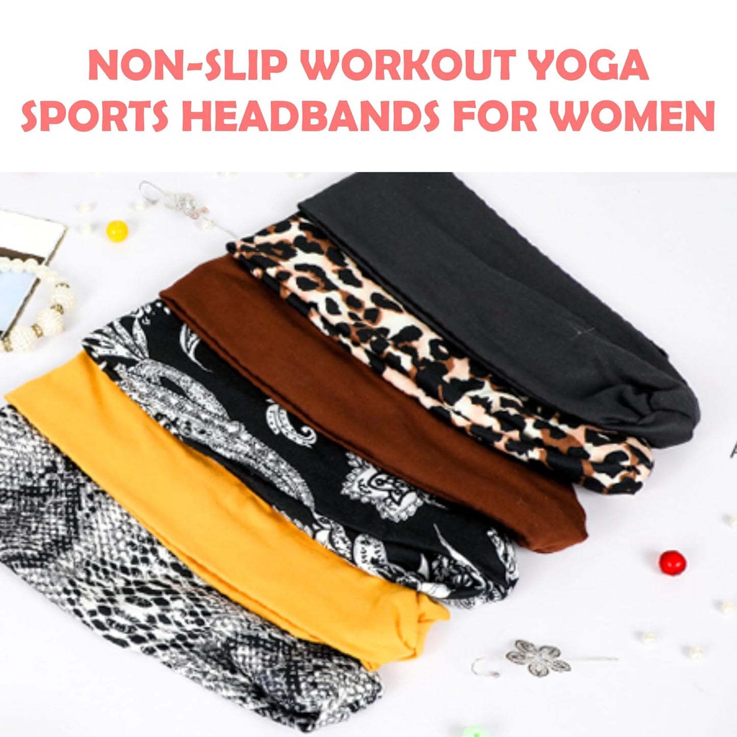 Lotus78, Pack of 12 Wide Headbands for Women Non Slip, Fashionable Sports Hair Bands for Women's Hair, Soft Elastic Stretchy Head bands, Yoga Workout Headbands for Women Daily Fashion(Multicolor icon)